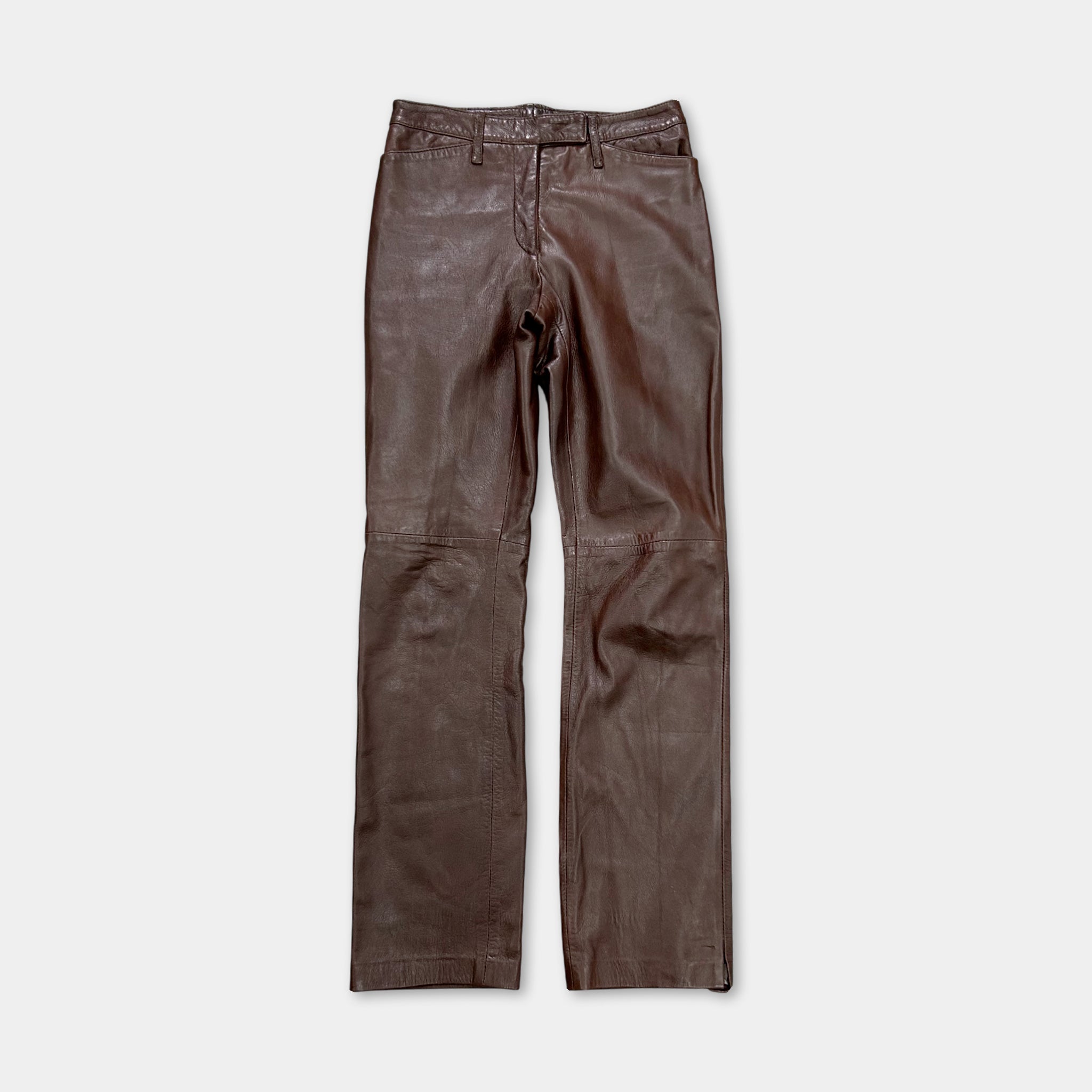 Dolce & Gabbana 90s Brown Leather Pants