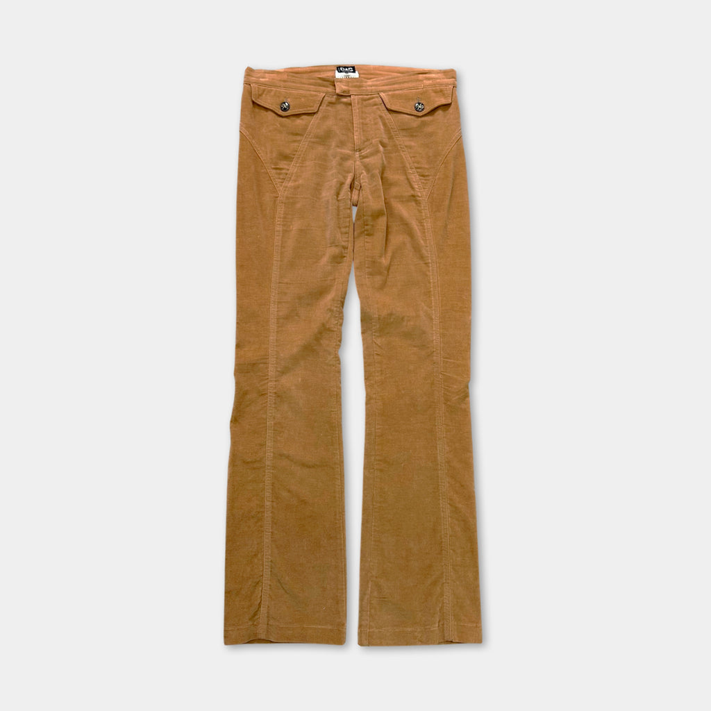 Dolce & Gabbana Brown Velour Flared Pants