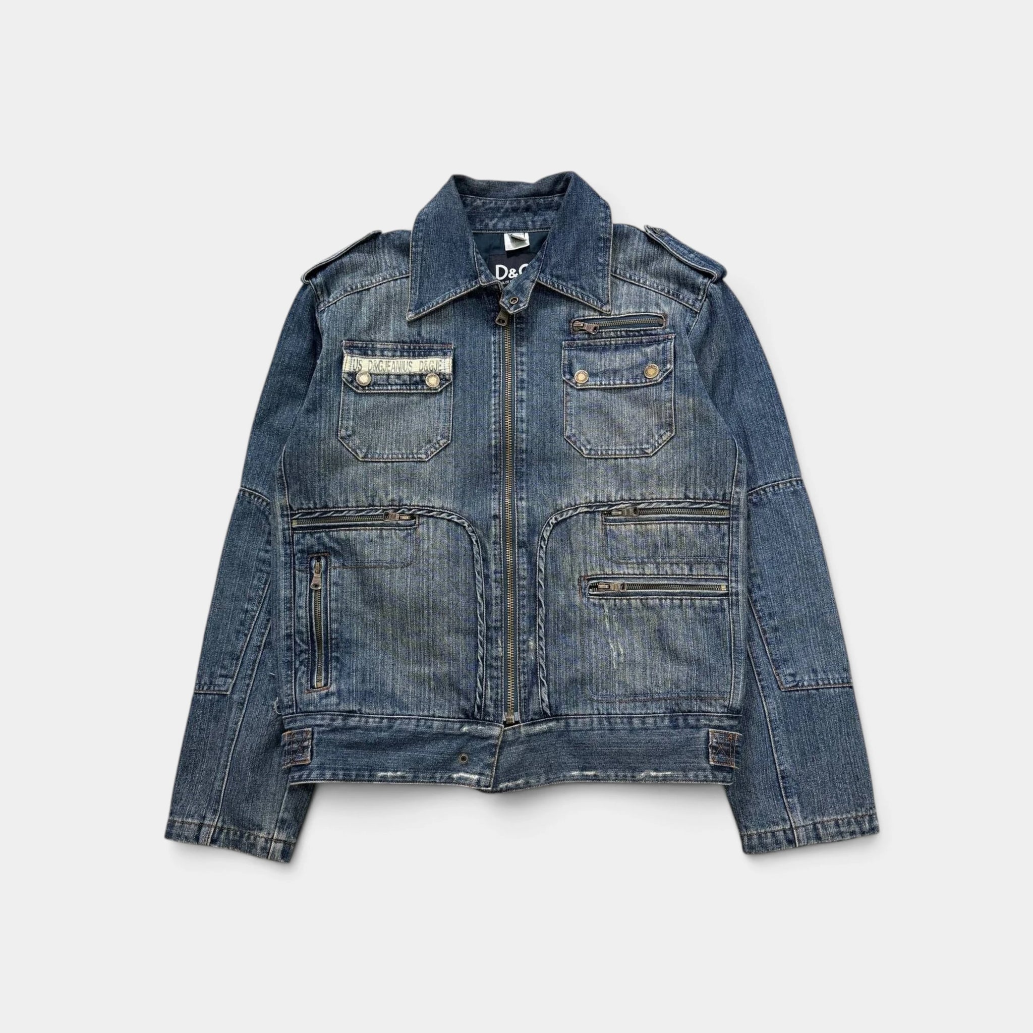 Dolce & Gabbana 2000s Heavy Wash Denim Jacket Blue