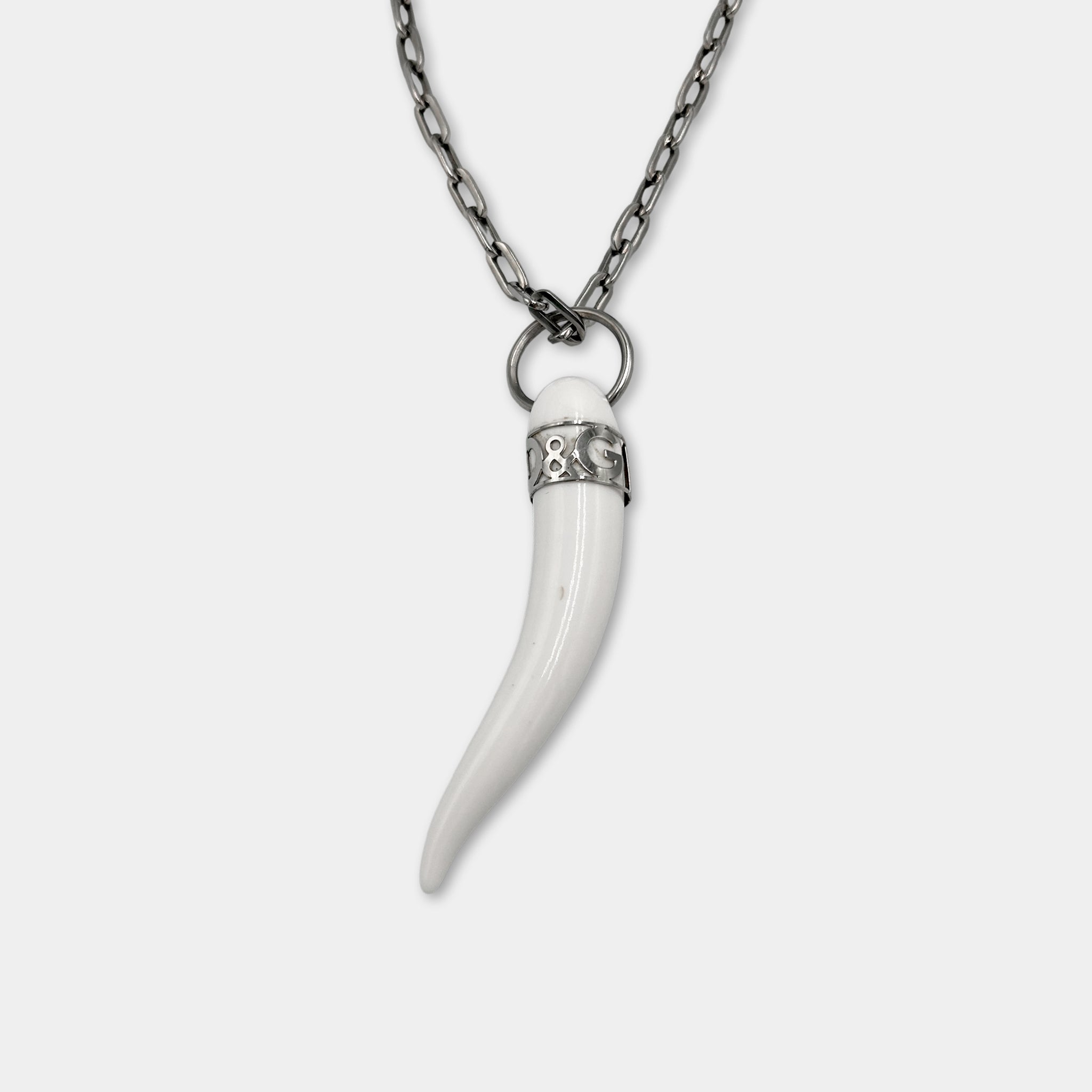 Dolce & Gabbana SS05 Italian Horn White Pendant
