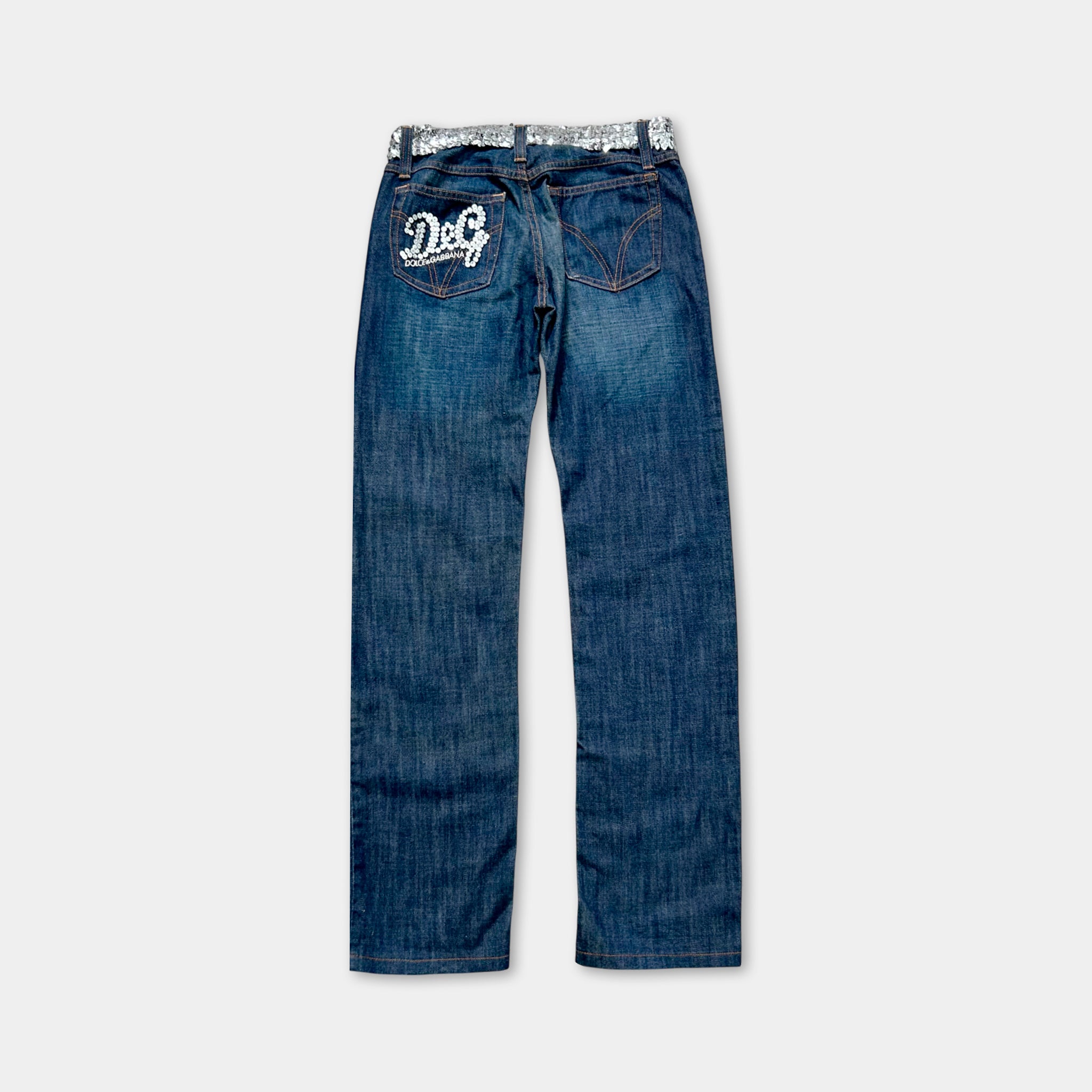 Dolce & Gabbana 2000's Sequined Straight Cut Jeans