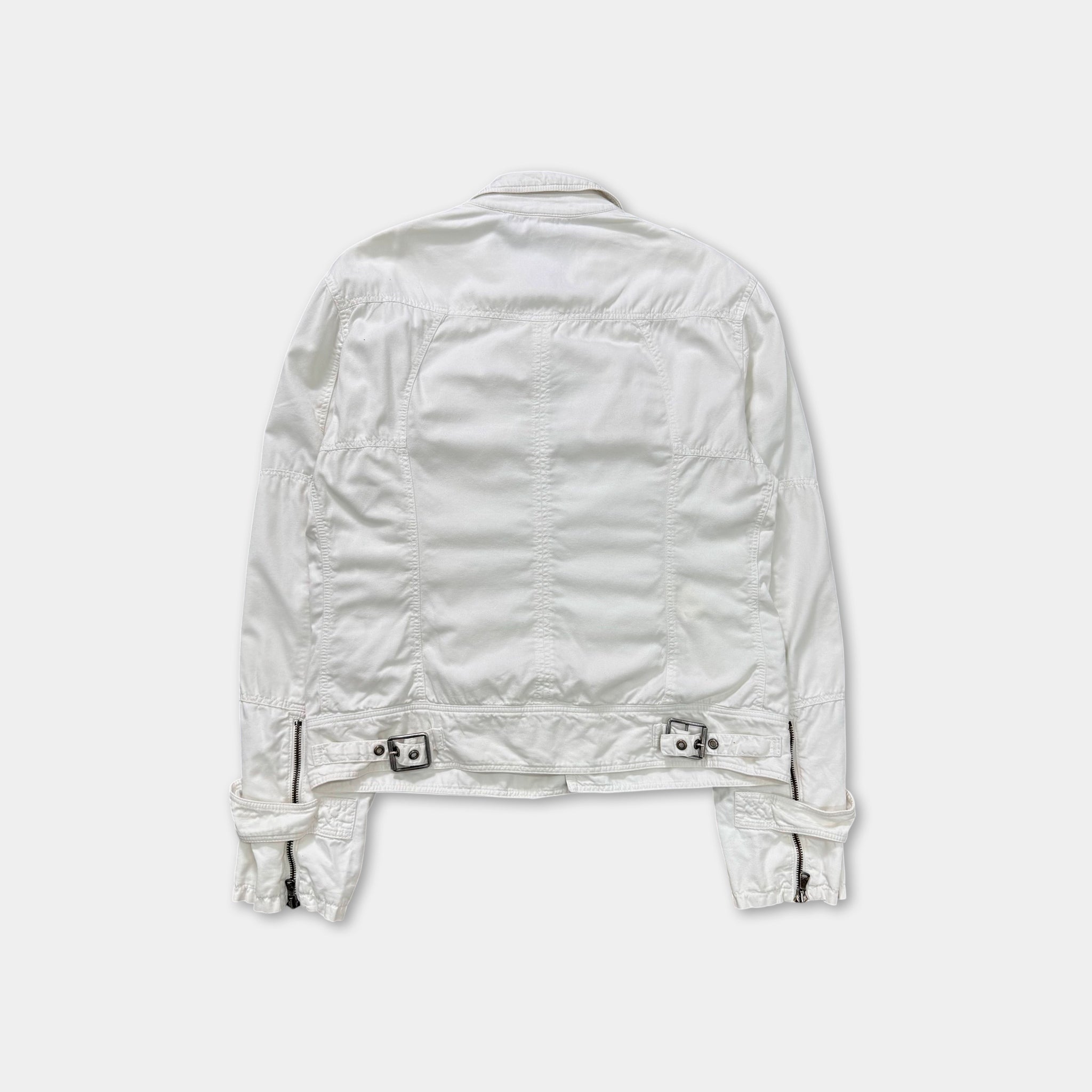 Dolce & Gabbana White Multi-Pocket Aviator Utility Jacket