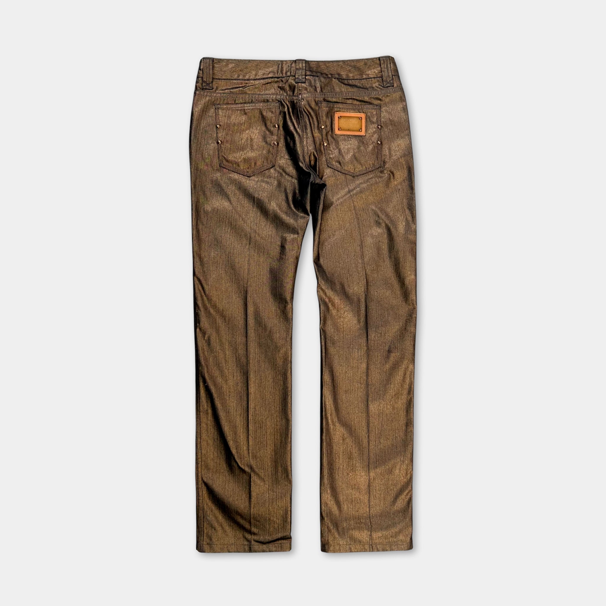 Dolce & Gabbana Metallic Gold Straight Leg Pants