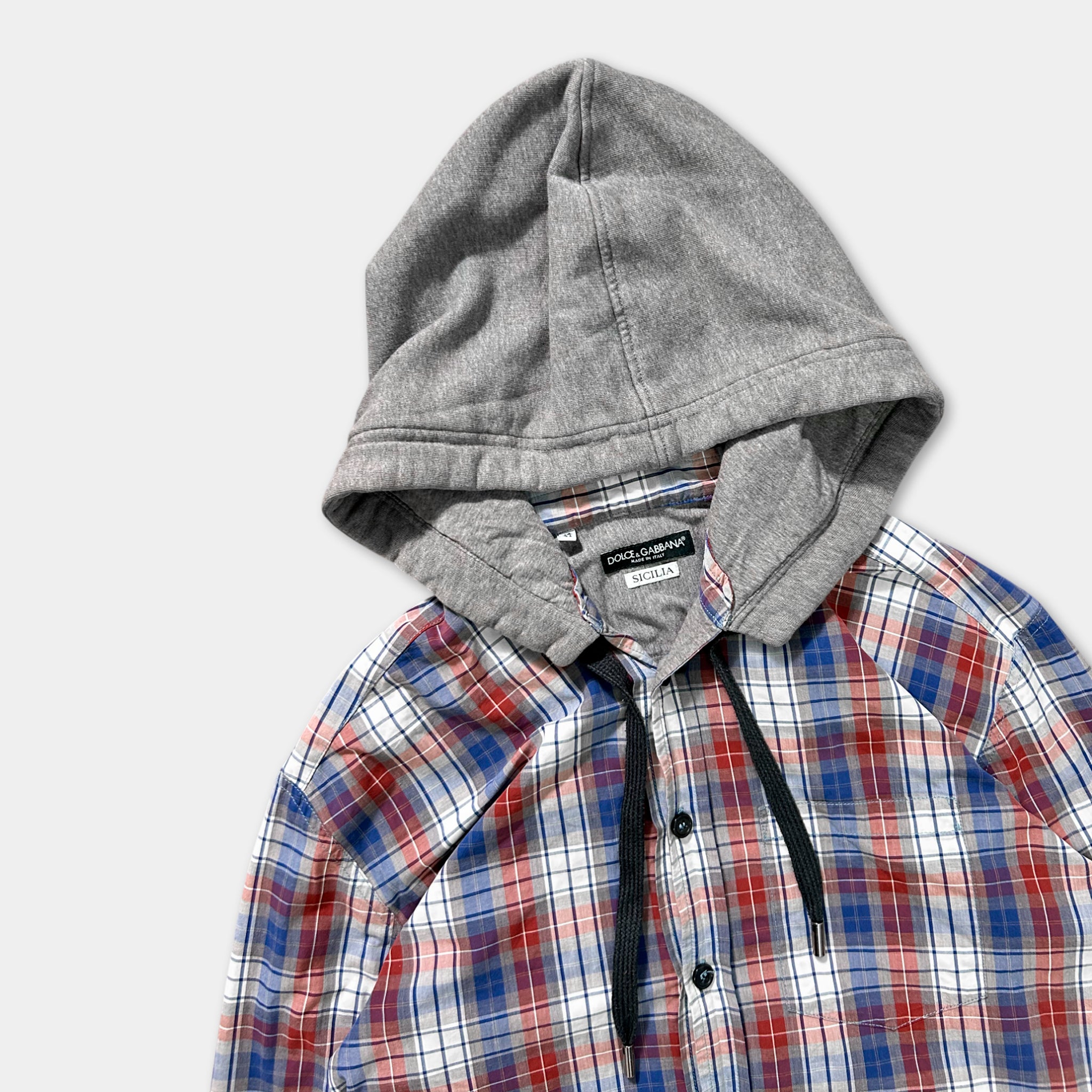 Dolce & Gabbana Plaid Hooded Shirt