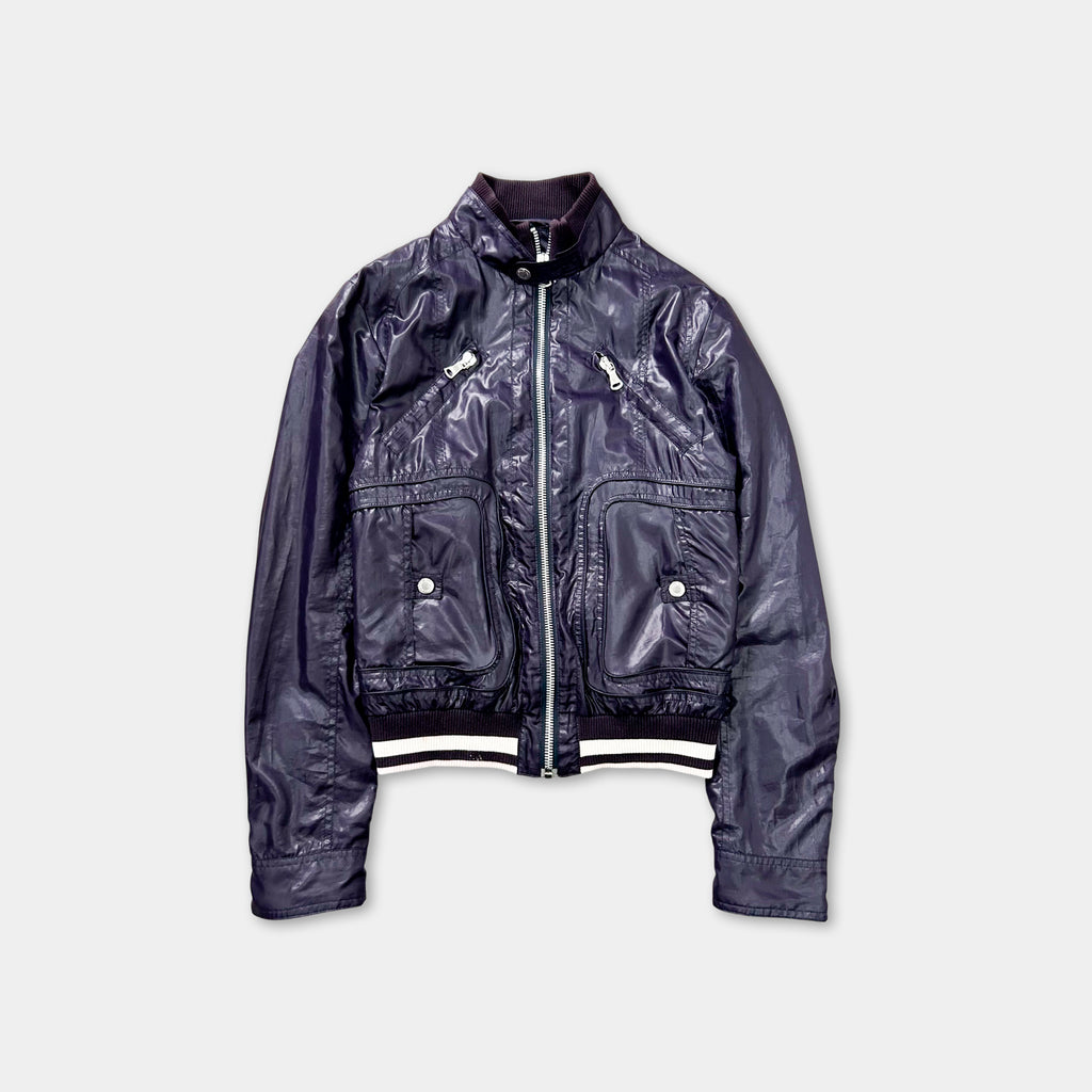 Dolce & Gabbana Light Nylon Purple Bomber Jacket