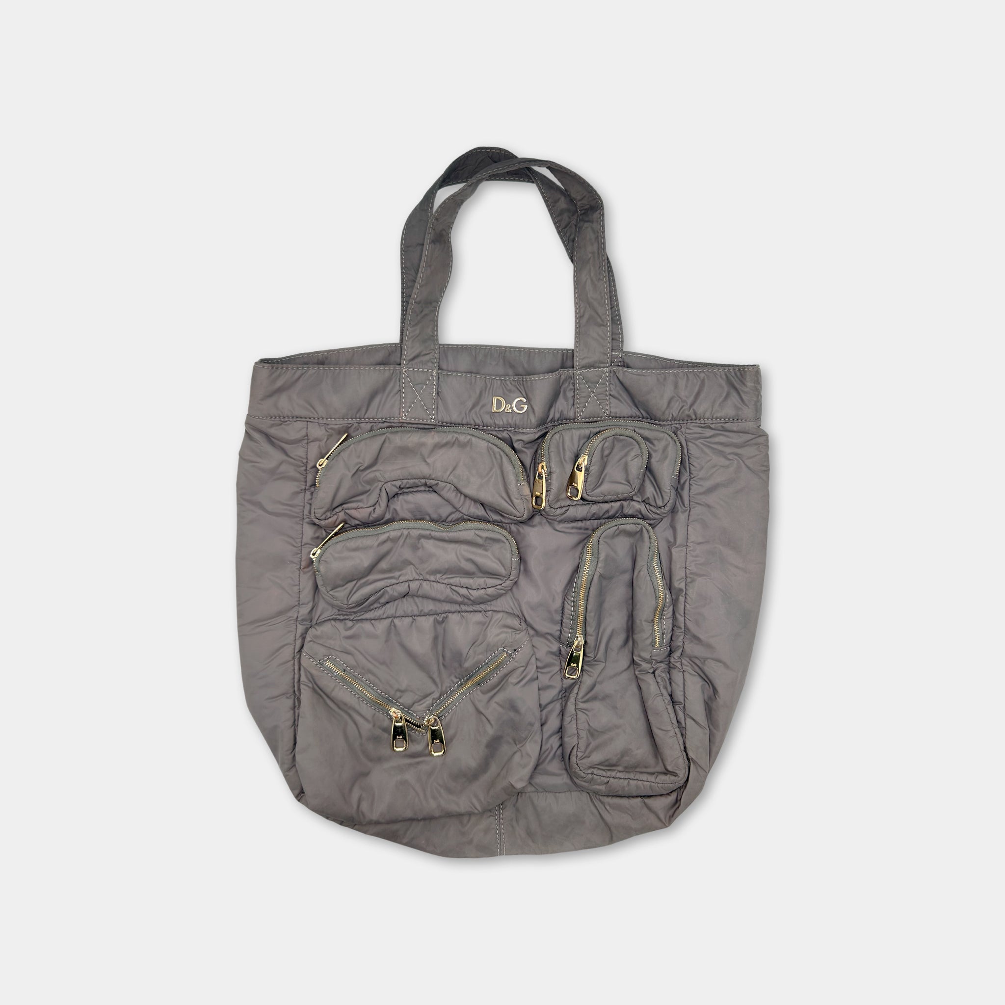 Dolce & Gabbana Grey Cargo Nylon Tote Bag
