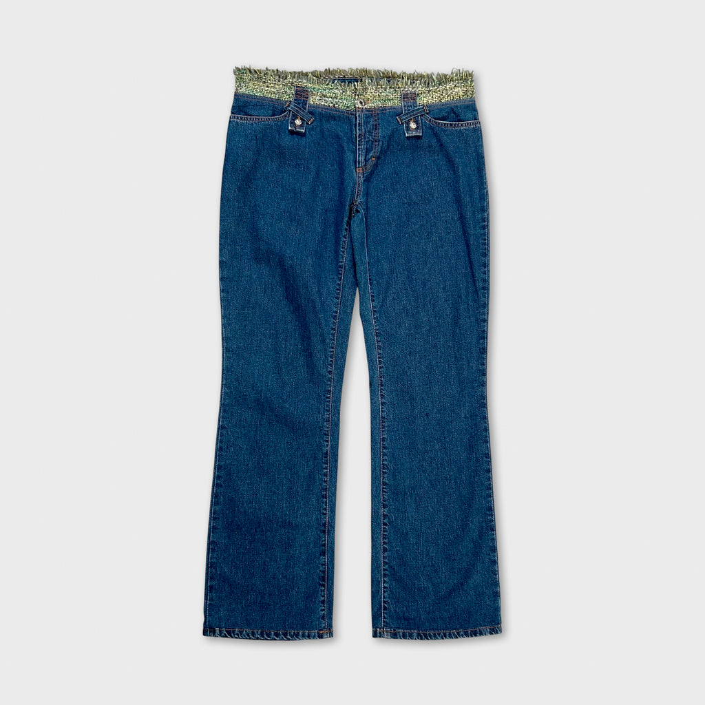 Dolce & Gabbana Green Tweed Denim Pants