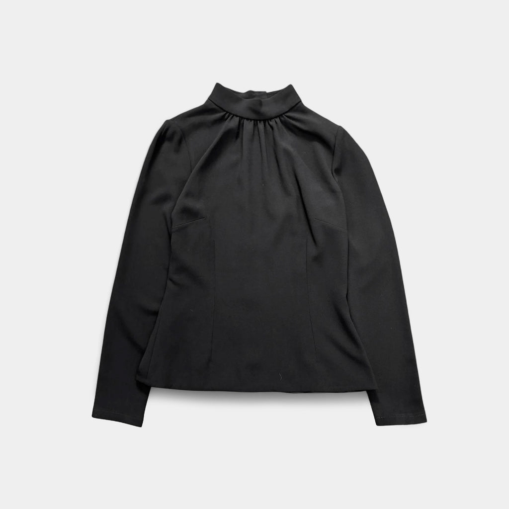 Dolce & Gabbana Black Stand Collar Longsleeve Blouse