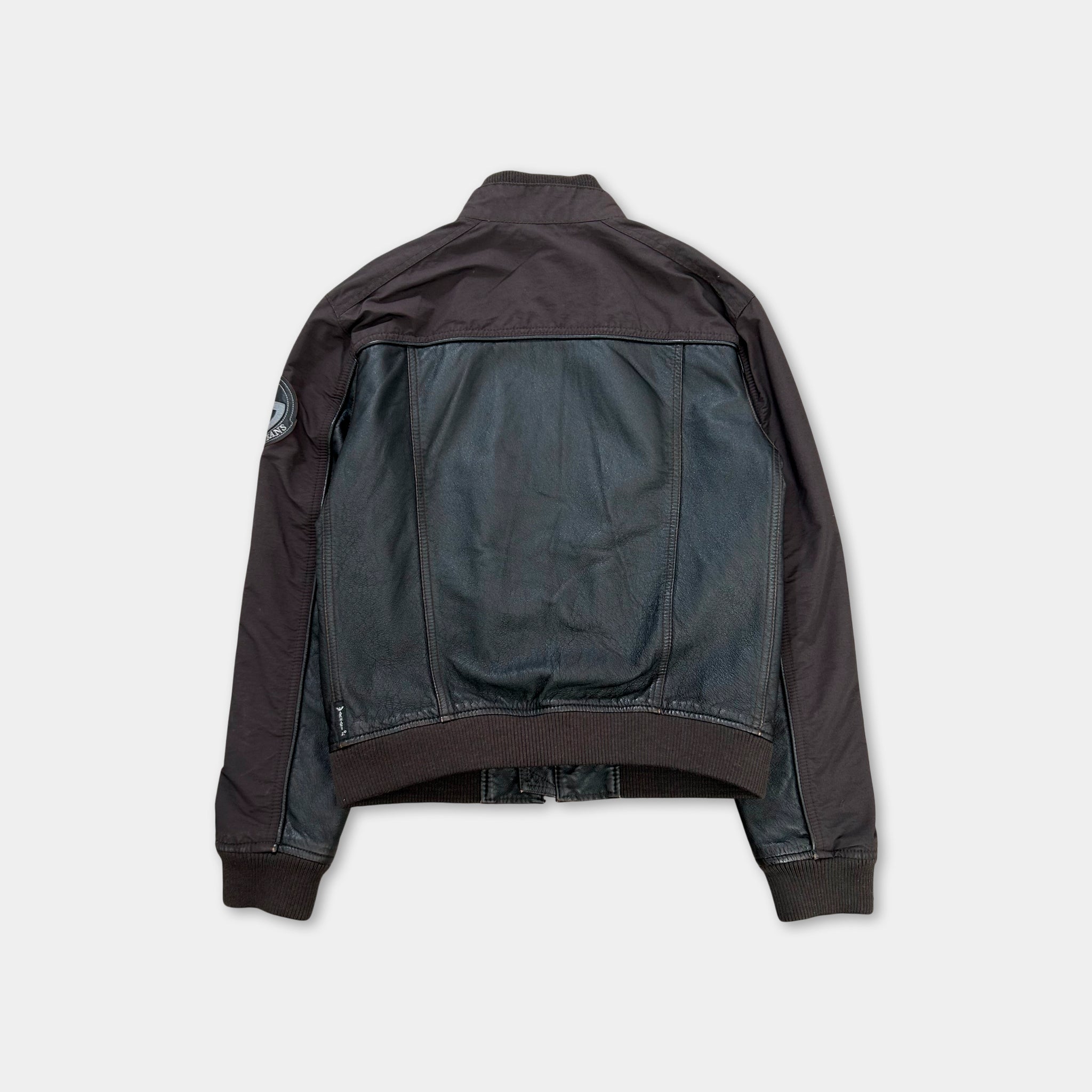 Armani Jeans Leather Nylon Multipocket Cargo Jacket