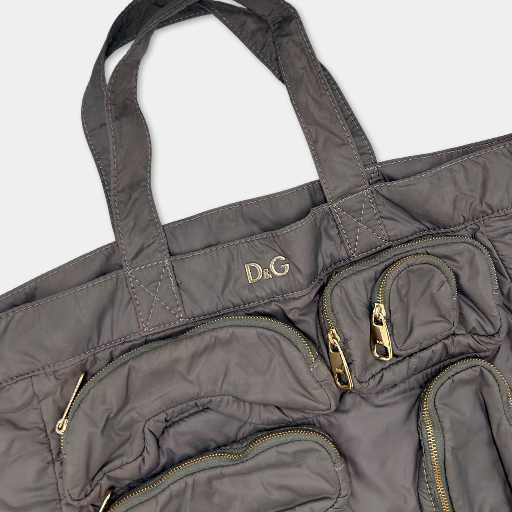 Dolce & Gabbana Grey Cargo Nylon Tote Bag