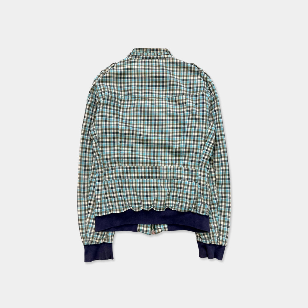 Dolce & Gabbana D&G Teal Plaid Multi-Pocket Bomber Jacket