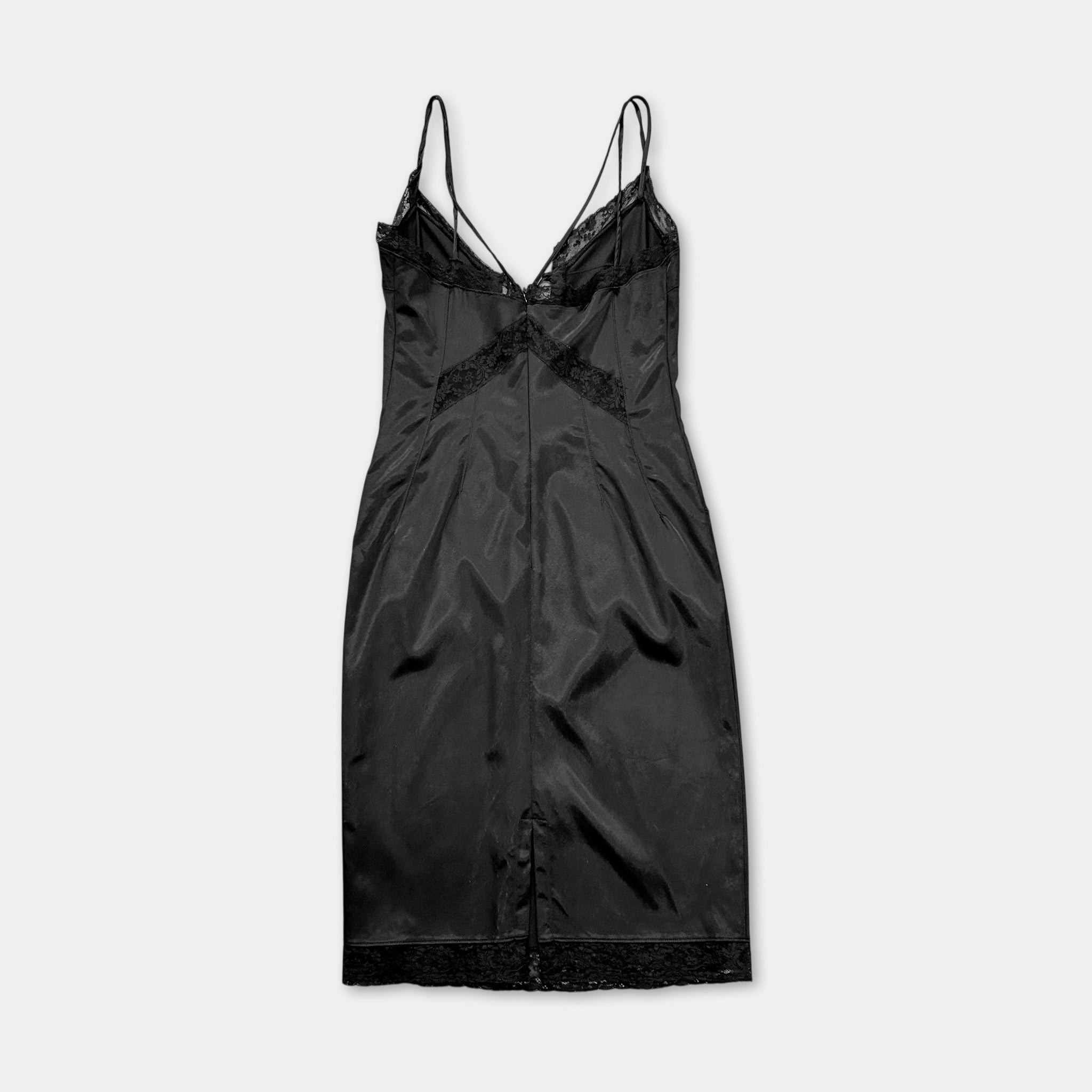 Dolce & Gabbana 2001 Corset Lace Up Black Dress