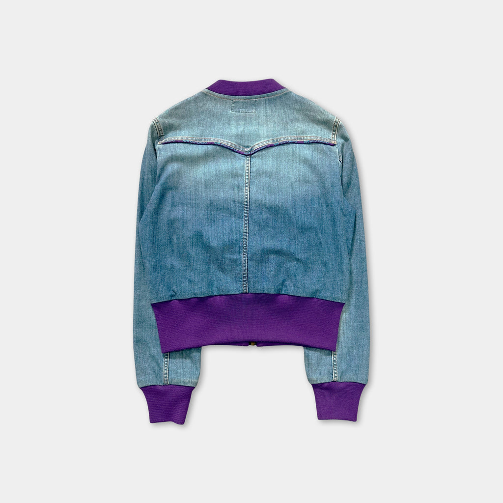 Dolce & Gabbana 2000's Denim Purple Bomber Jacket