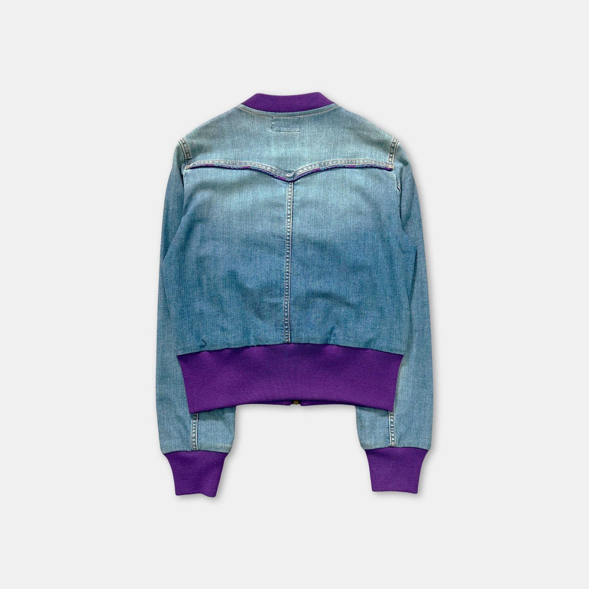 Dolce & Gabbana 2000's Denim Purple Bomber Jacket