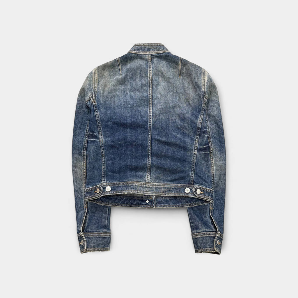 Dolce & Gabbana 2000s Distressed Washed Denim Jacket