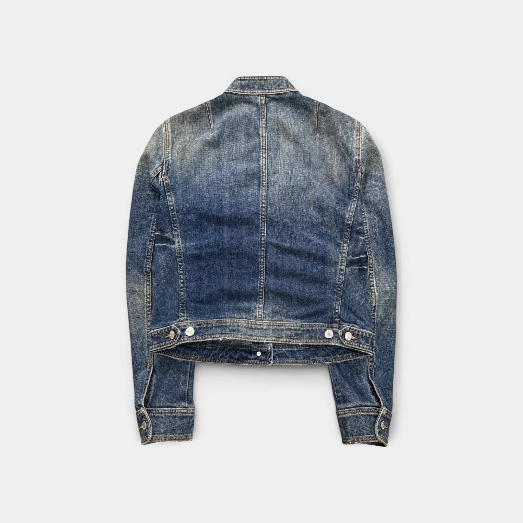 Dolce & Gabbana 2000s Distressed Washed Denim Jacket