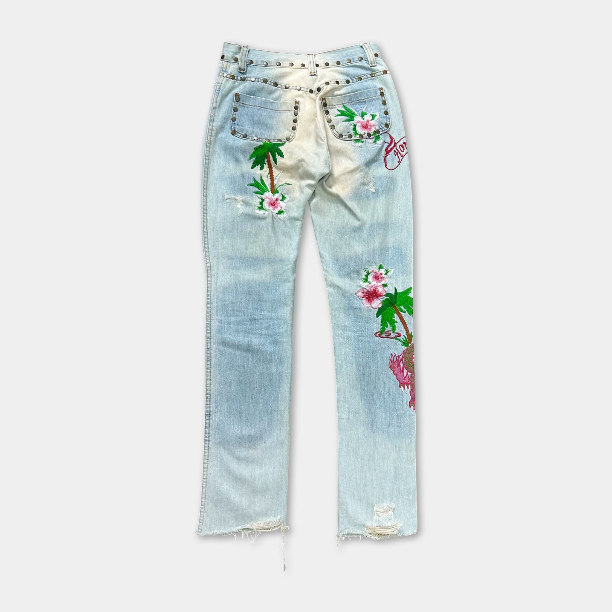 Dolce & Gabbana SS06 "Honolulu" Embroidered Skinny Jeans