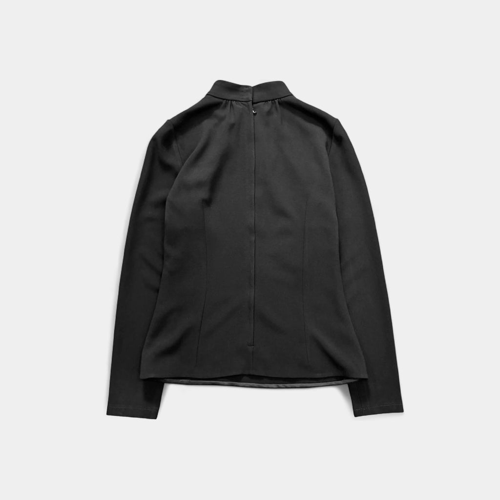 Dolce & Gabbana Black Stand Collar Longsleeve Blouse