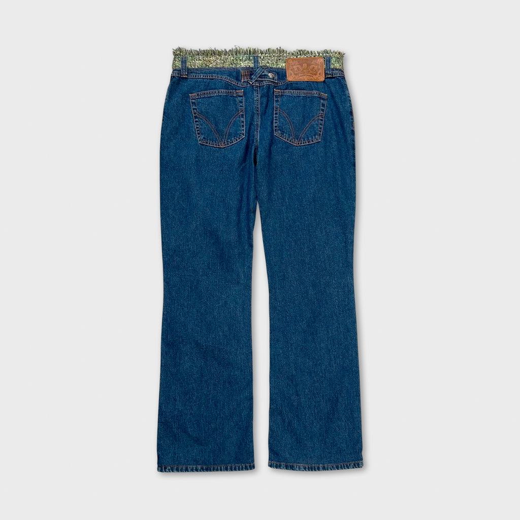 Dolce & Gabbana Green Tweed Denim Pants