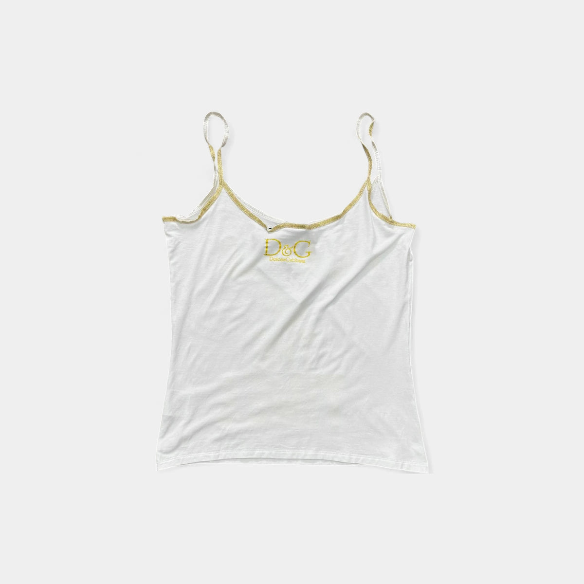 Dolce & Gabbana 2000s 'I'm Ahead of the Times' Gold Sequin Tank Top
