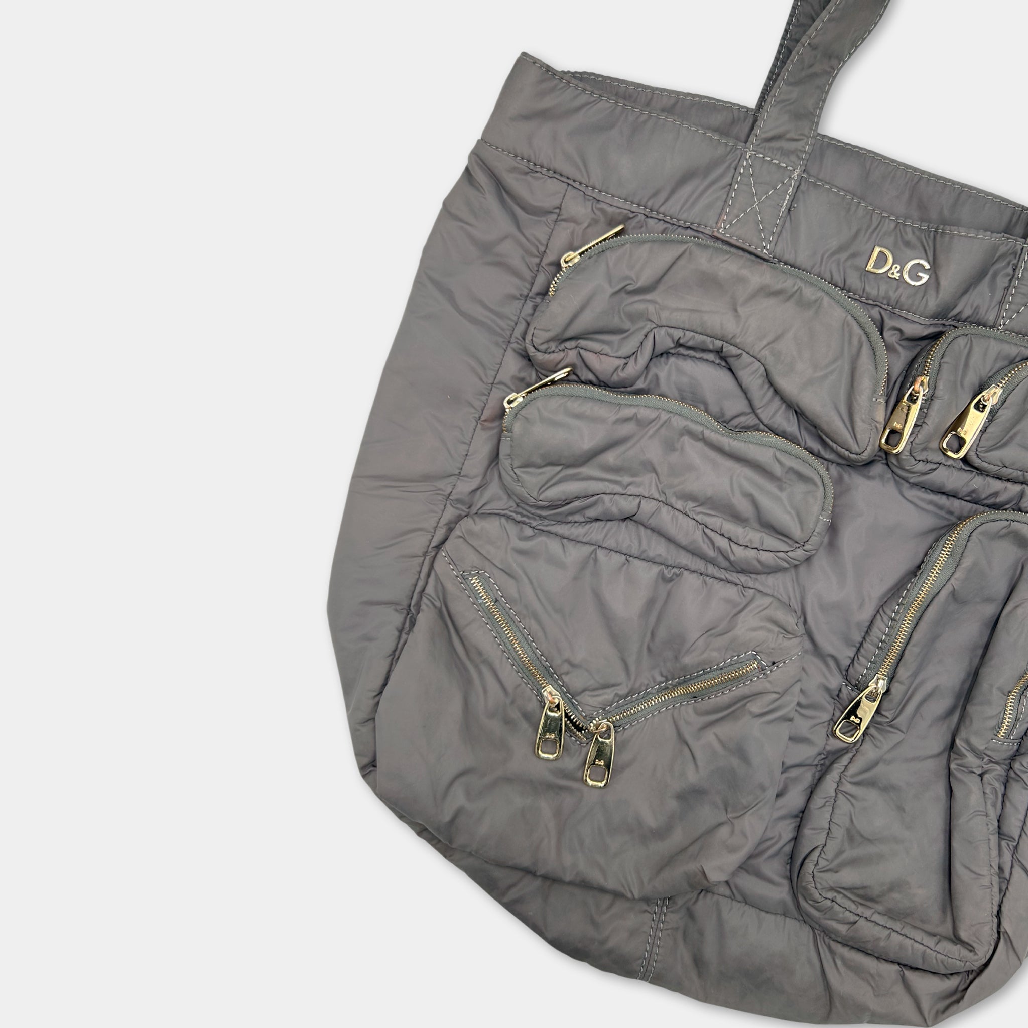 Dolce & Gabbana Grey Cargo Nylon Tote Bag