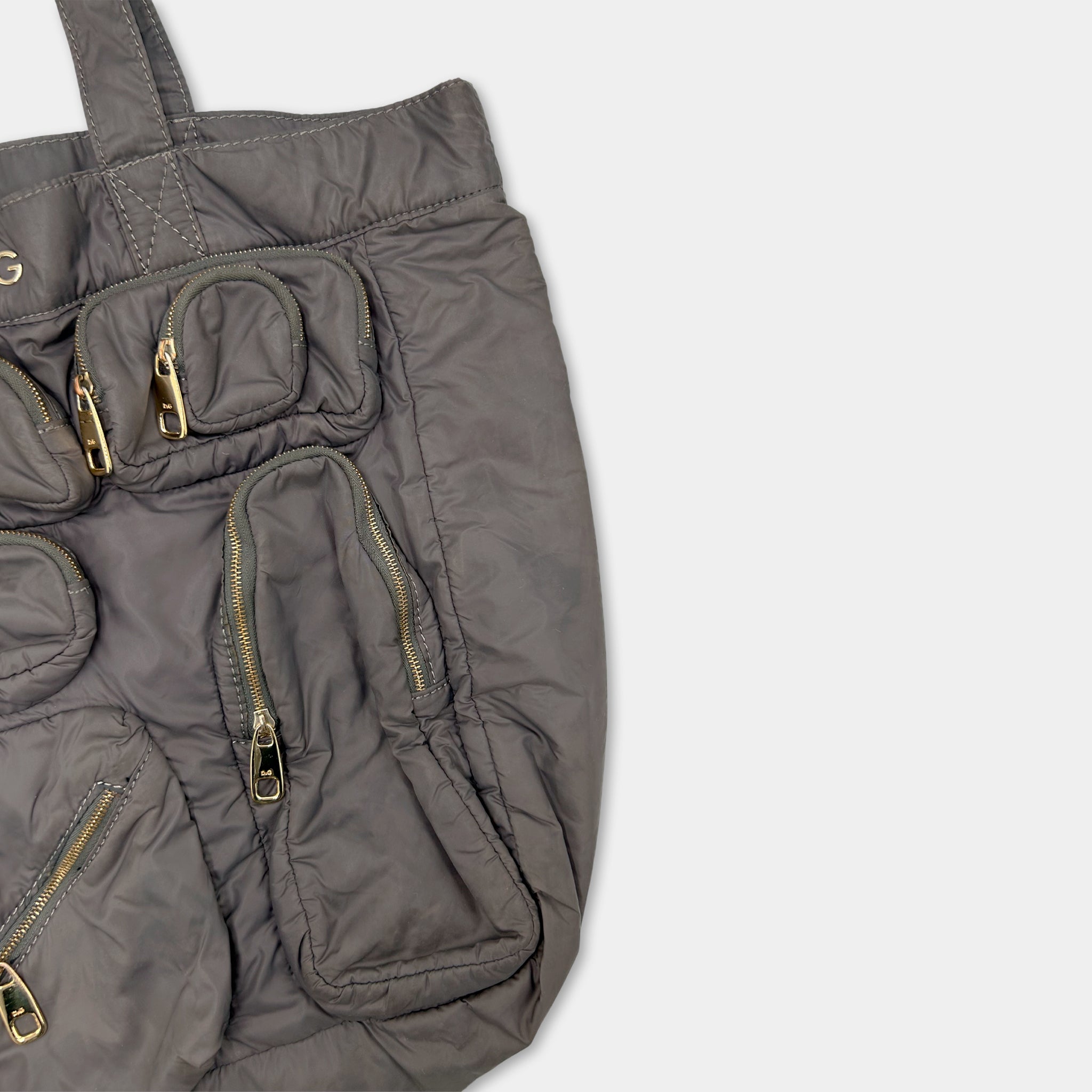 Dolce & Gabbana Grey Cargo Nylon Tote Bag