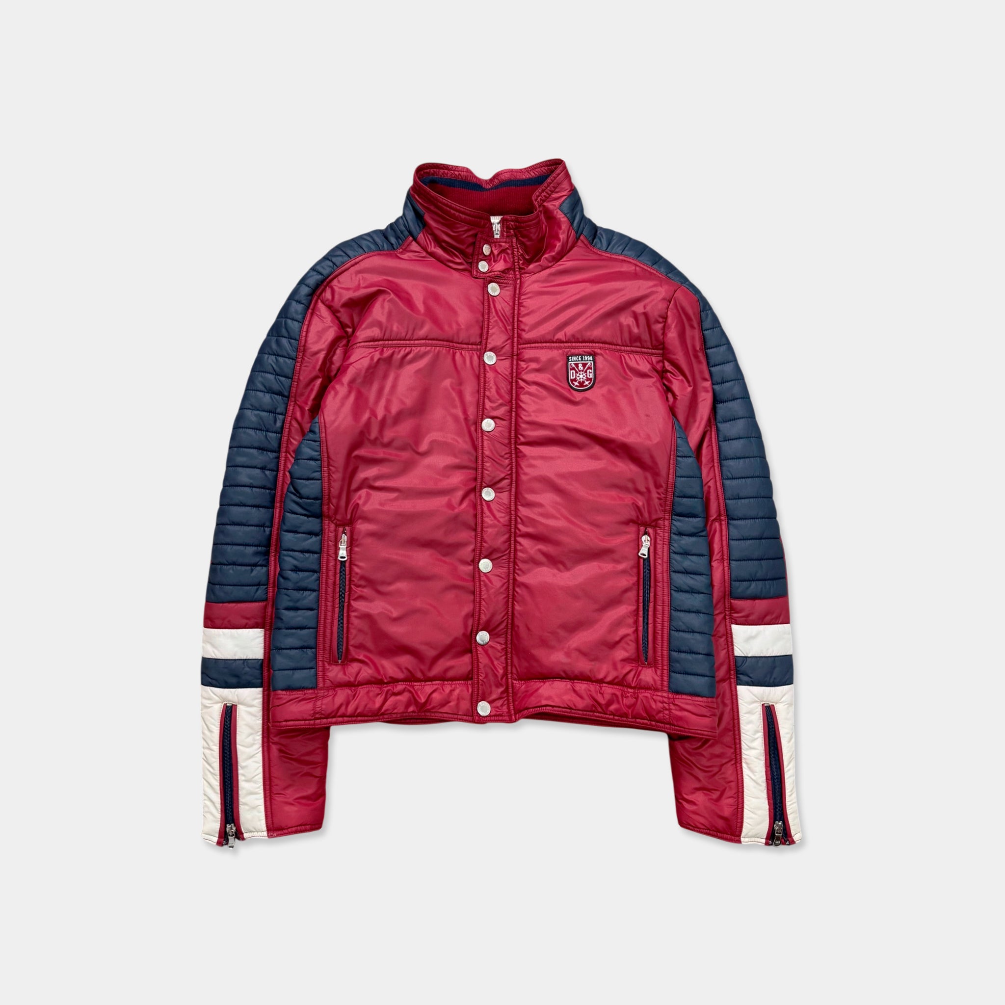 Dolce & Gabbana D&G Moto Red Puffer Jacket