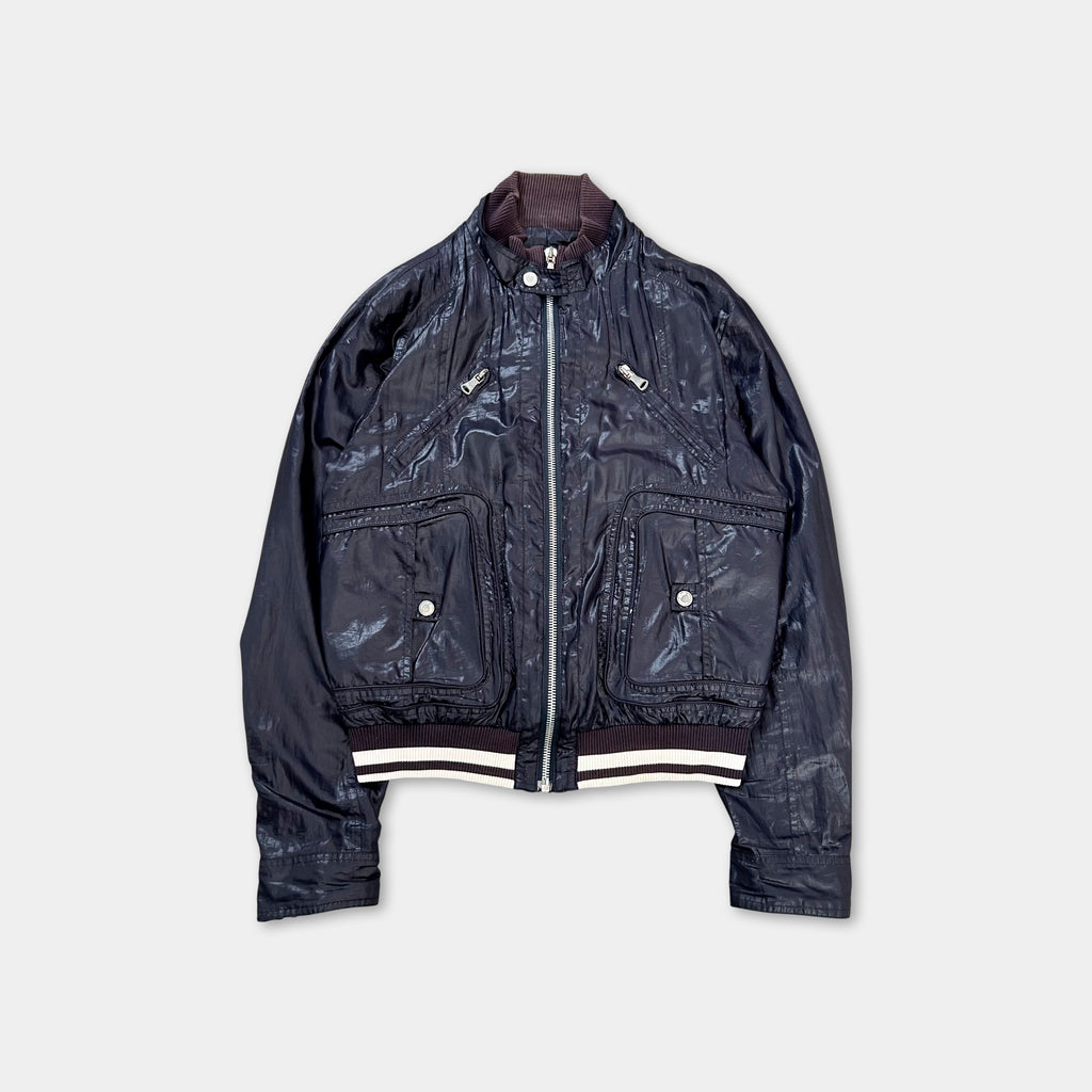 Dolce & Gabbana Nylon Purple Bomber Jacket