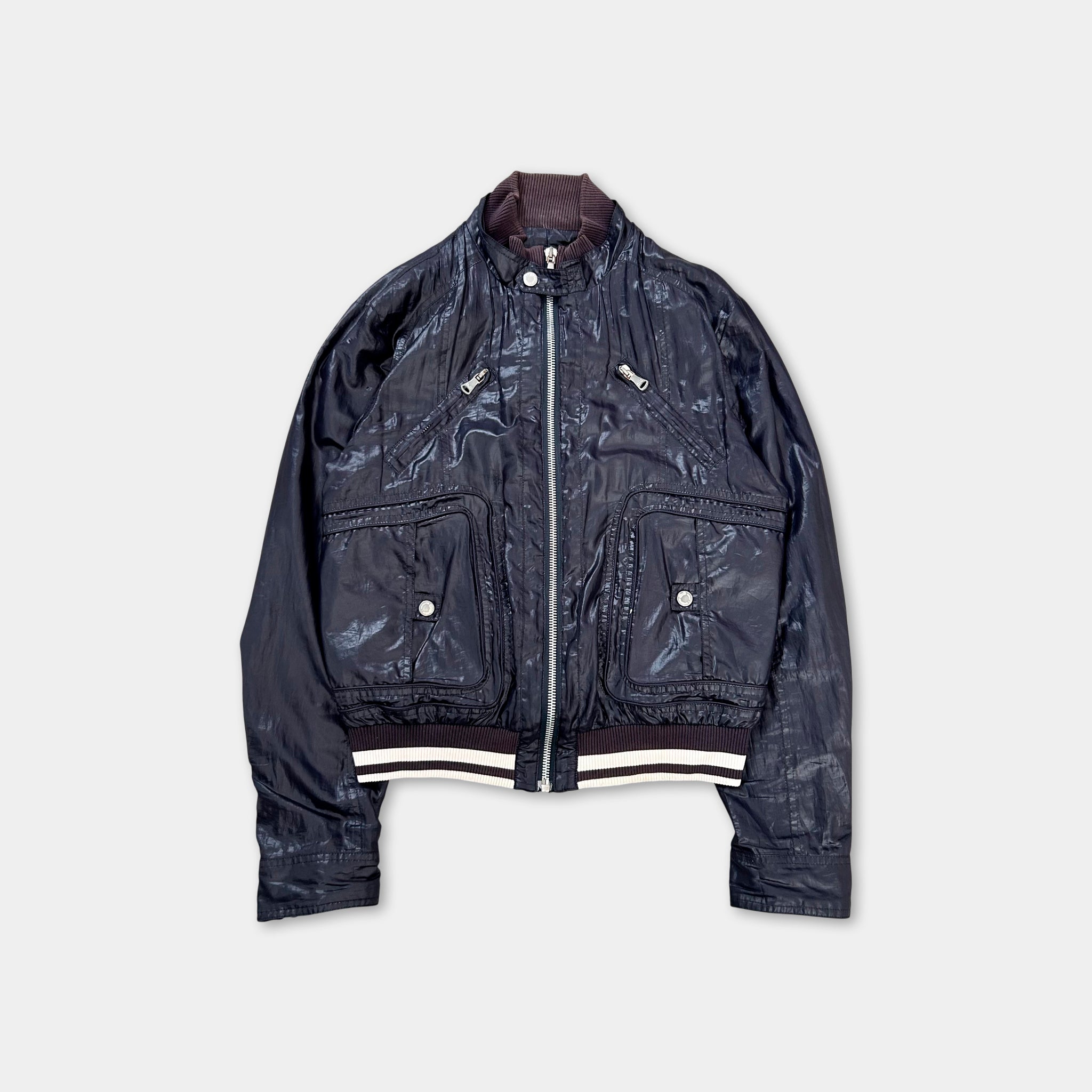Dolce & Gabbana Nylon Purple Bomber Jacket