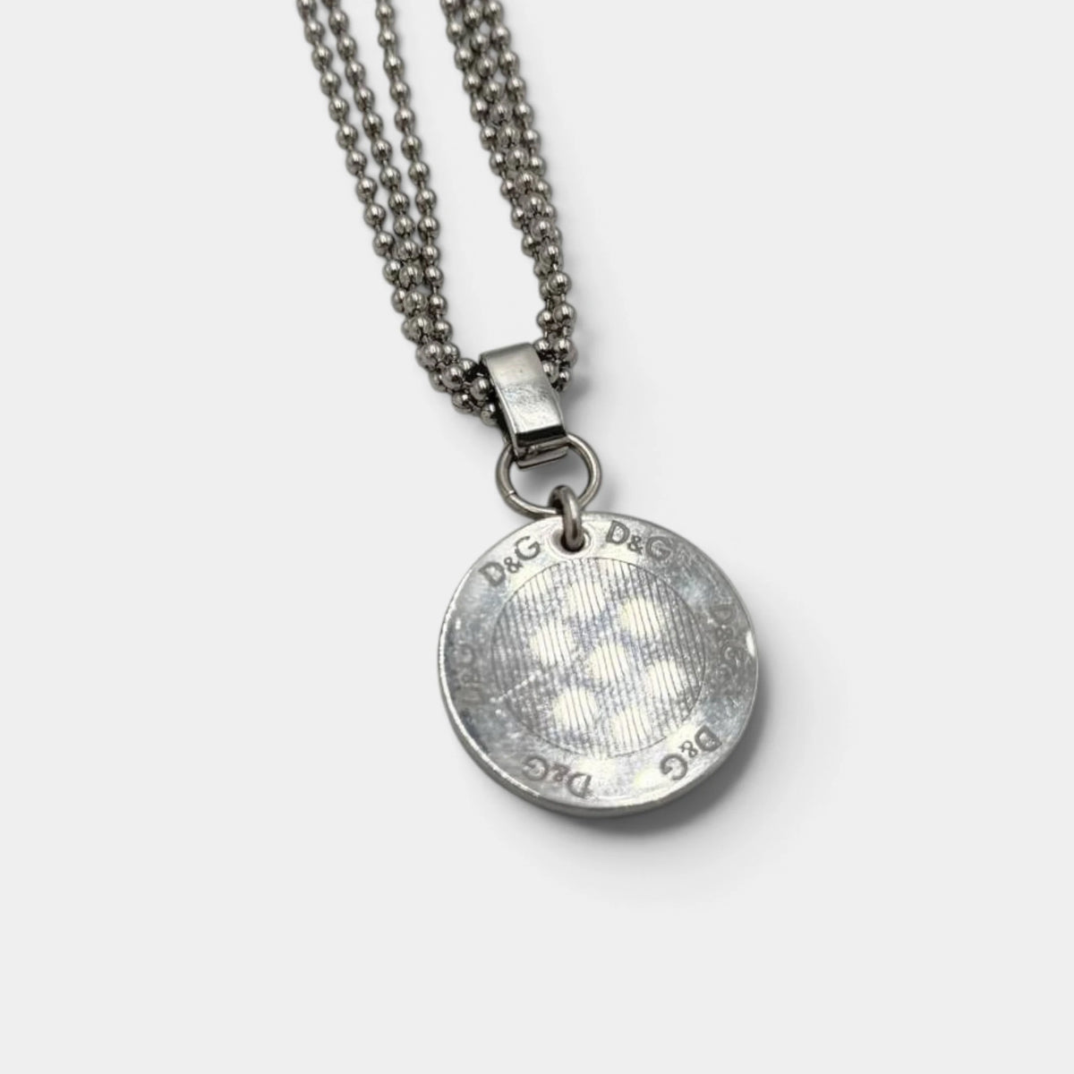 Dolce & Gabbana 2000s Silver Medallion Pendant Necklace
