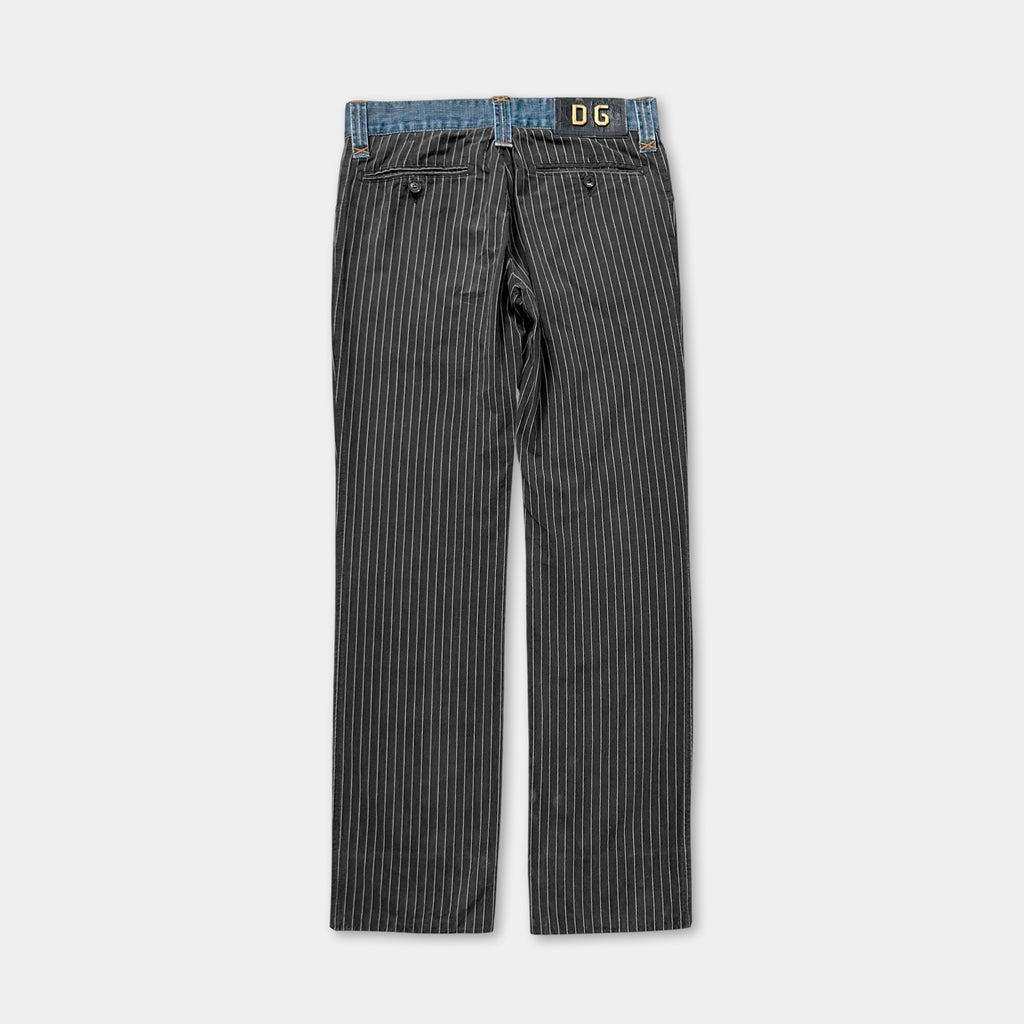 Dolce & Gabbana Striped Grey Straight Leg Pants