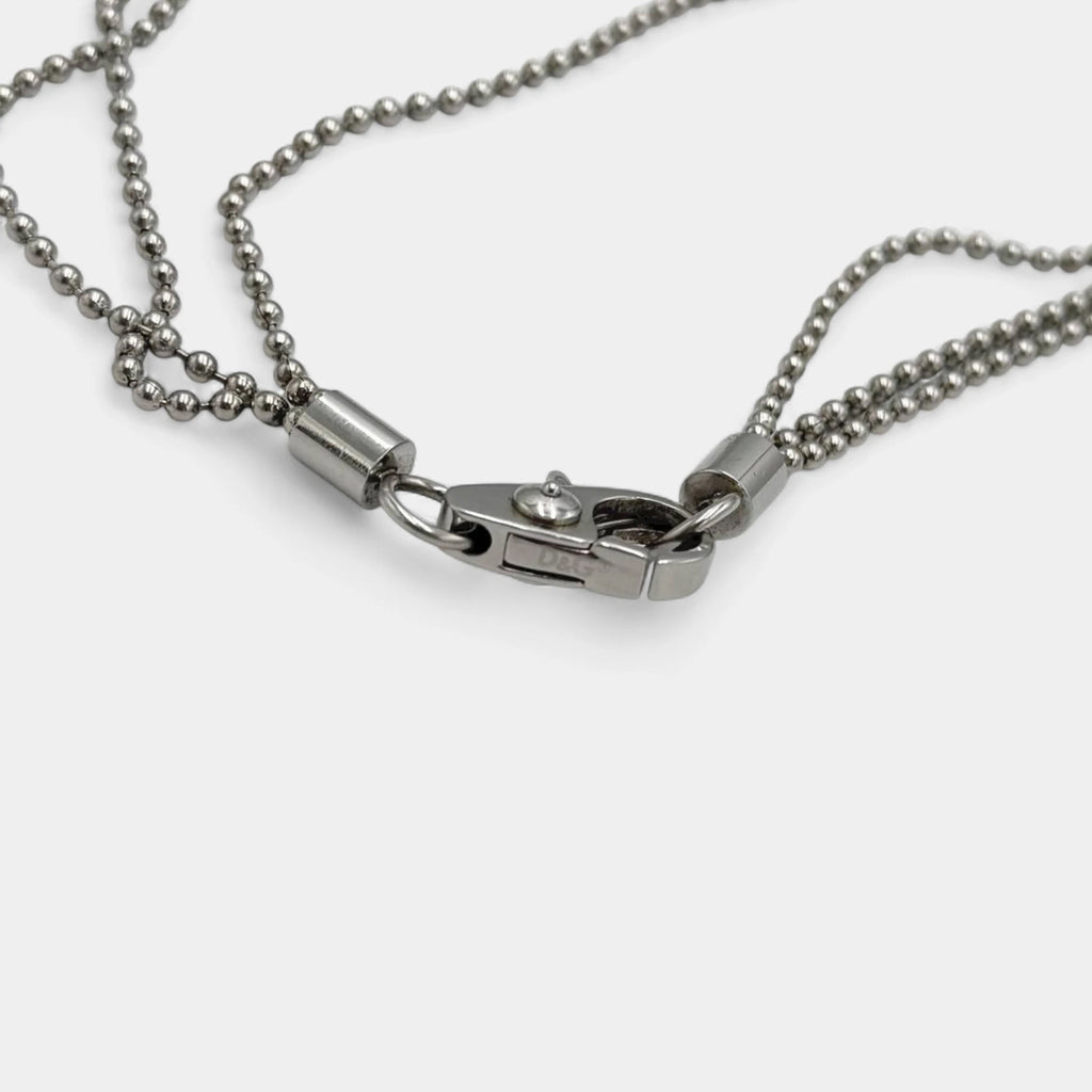 Dolce & Gabbana 2000s Silver Medallion Pendant Necklace