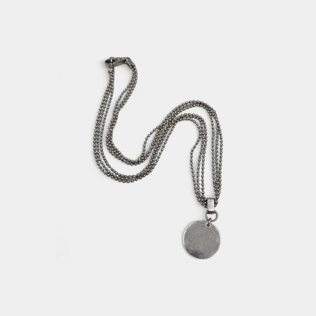 Dolce & Gabbana 2000s Silver Medallion Pendant Necklace