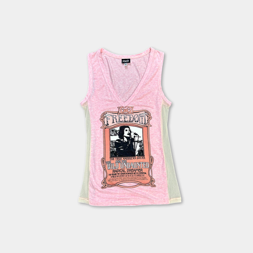 Dolce & Gabbana Graphic Pink Tank Top