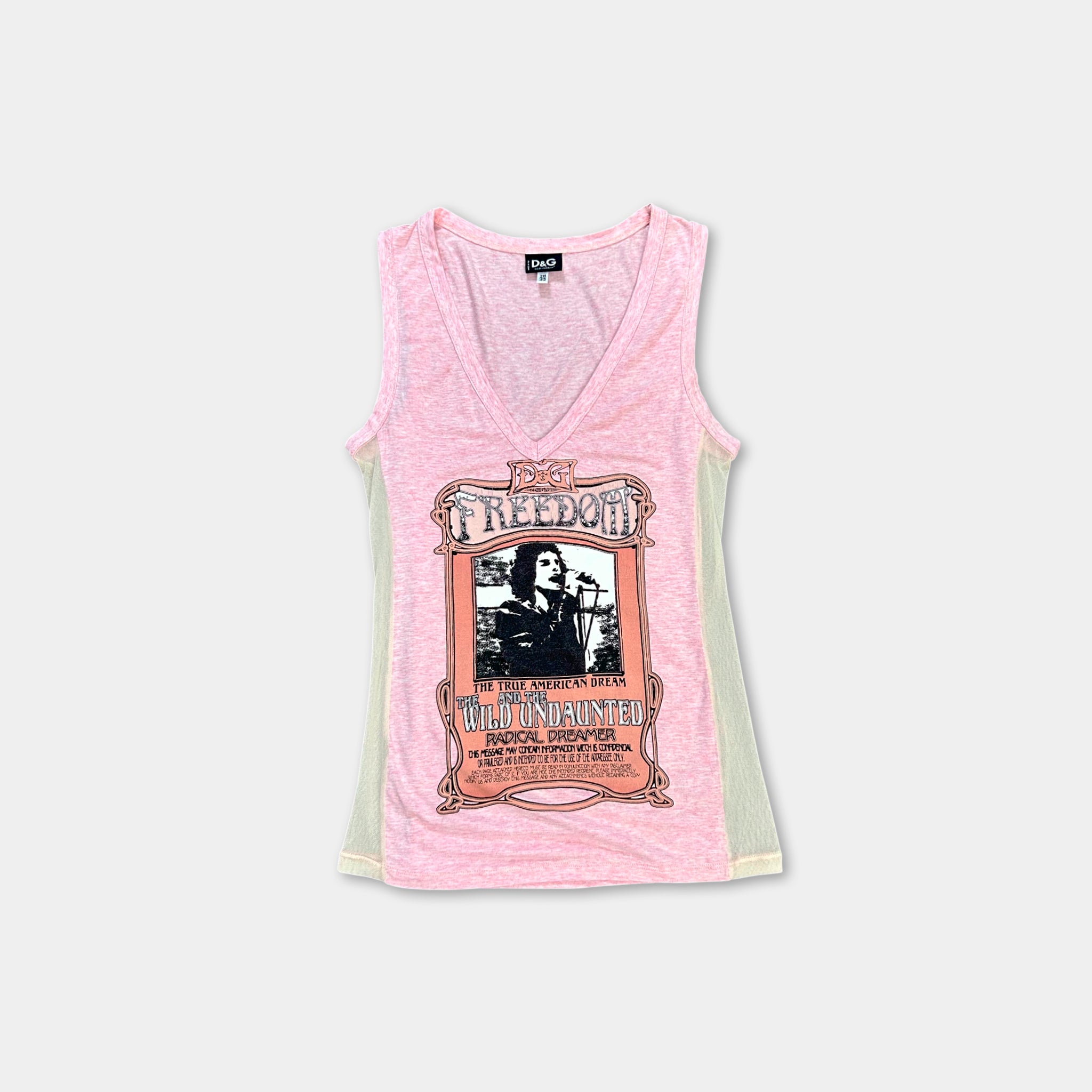Dolce & Gabbana Graphic Pink Tank Top