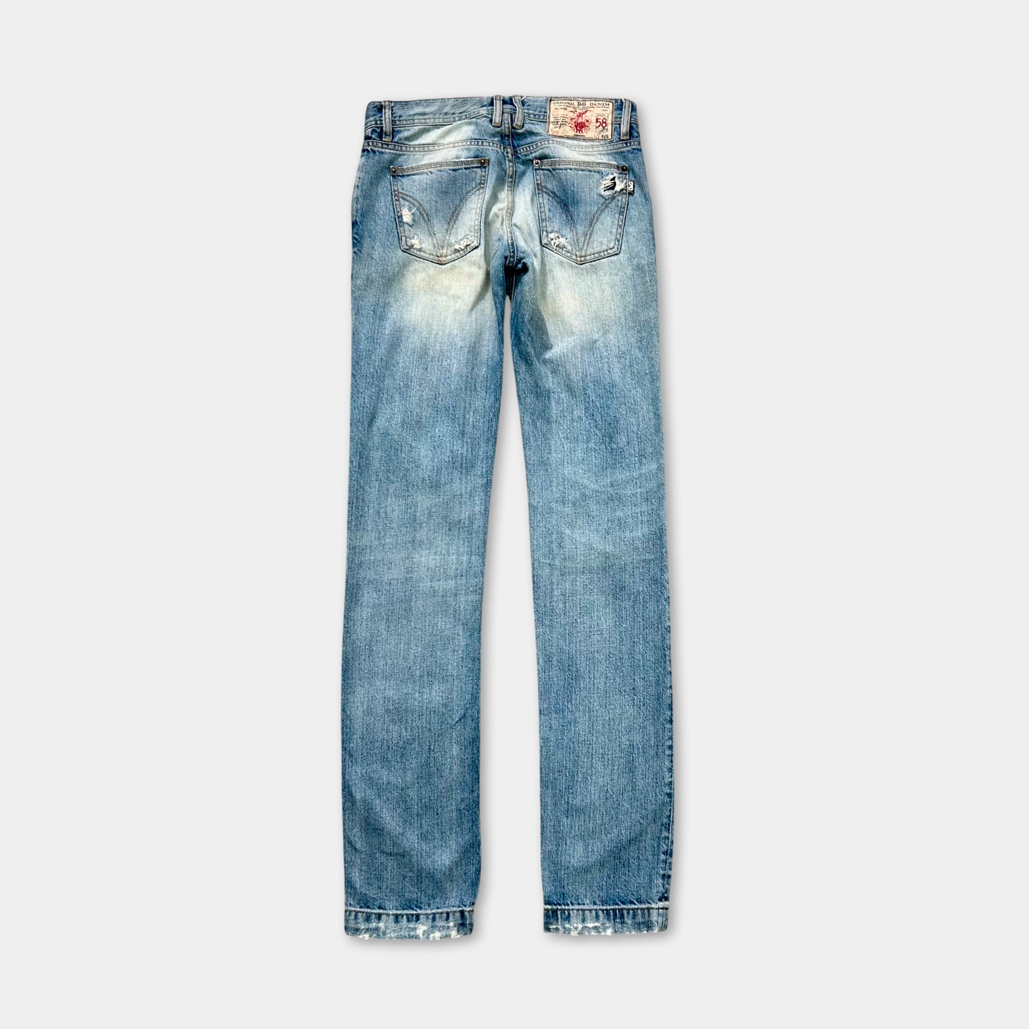 Dolce & Gabbana Straight Leg Distressed Blue Jeans