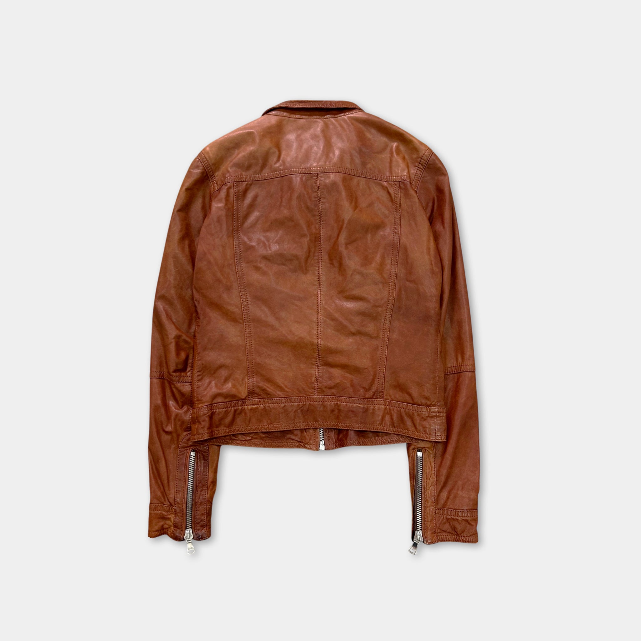 Dolce & Gabbana Multi-Pocket Lambskin Leather Biker Jacket