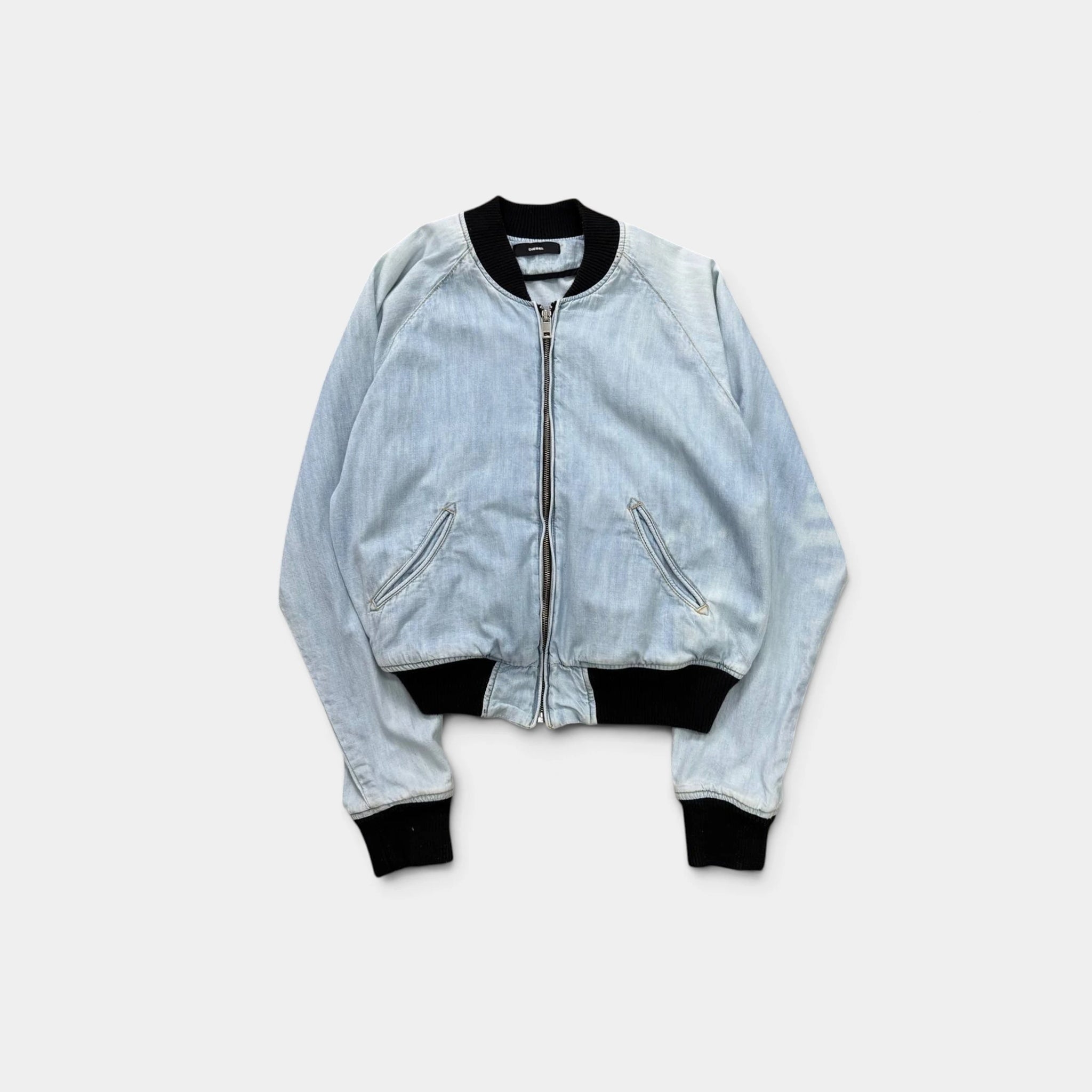 Diesel Boxy Cropped Denim Bomber Jacket