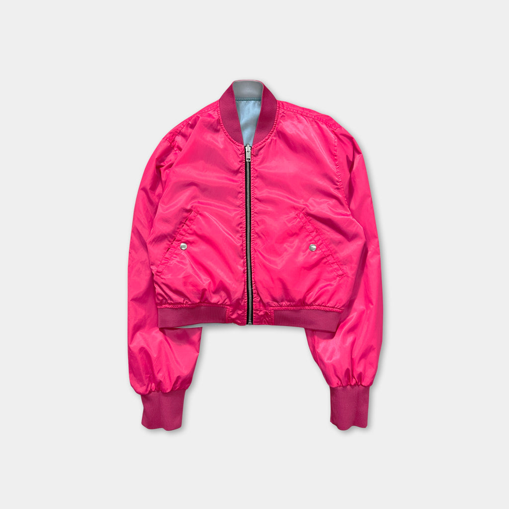 Diesel Reversible Pink Nylon and Light Denim Bomber Jacket