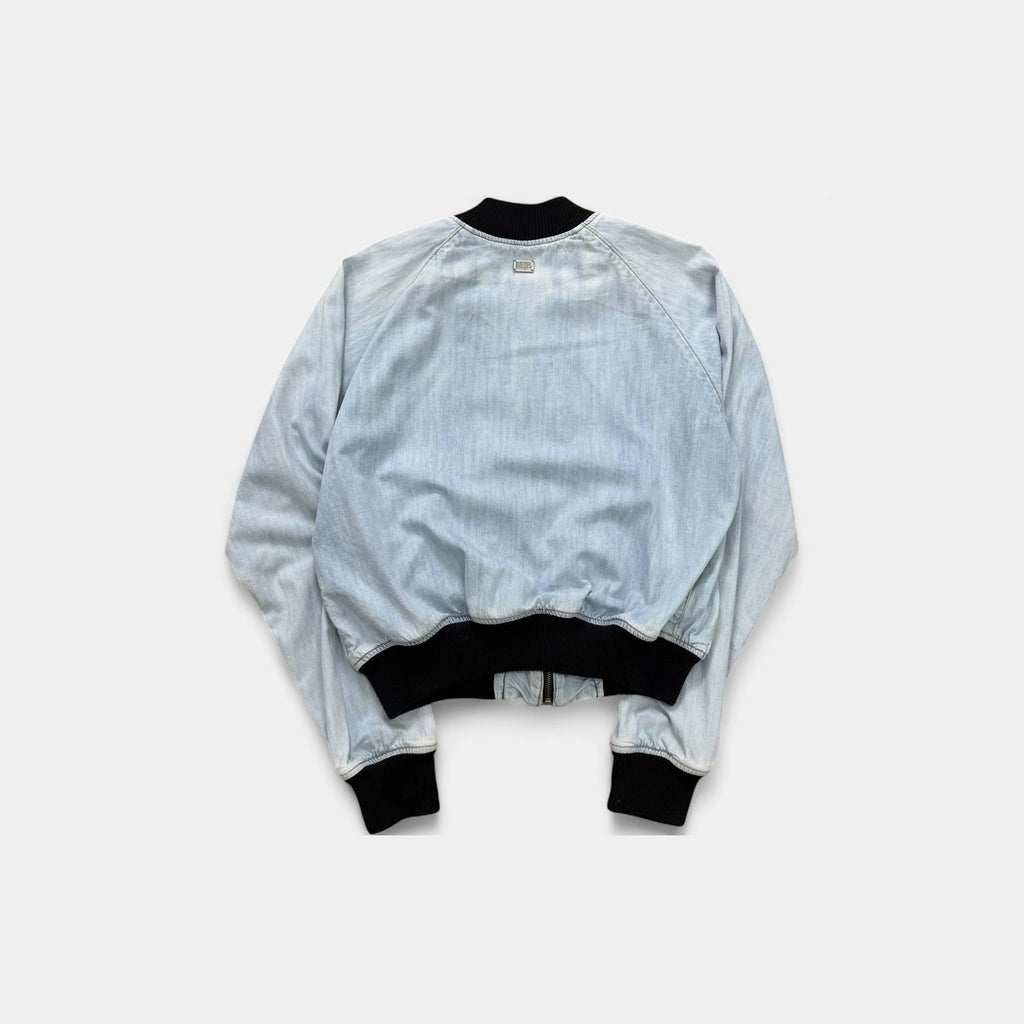 Diesel Boxy Cropped Denim Bomber Jacket
