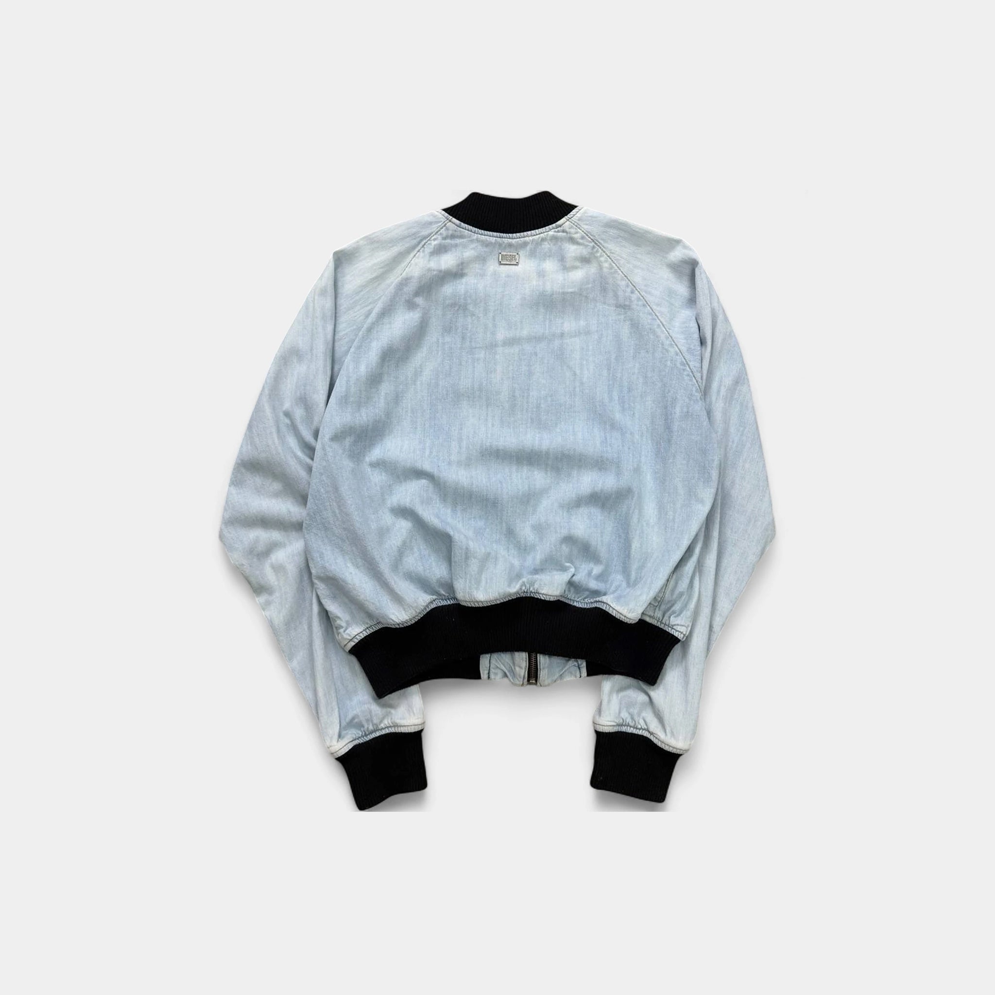 Diesel Boxy Cropped Denim Bomber Jacket