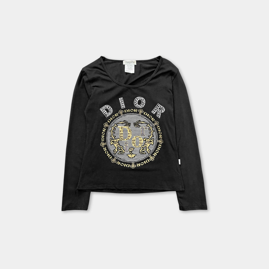 Christian Dior 2000s Gold and Silver Longsleeve Top