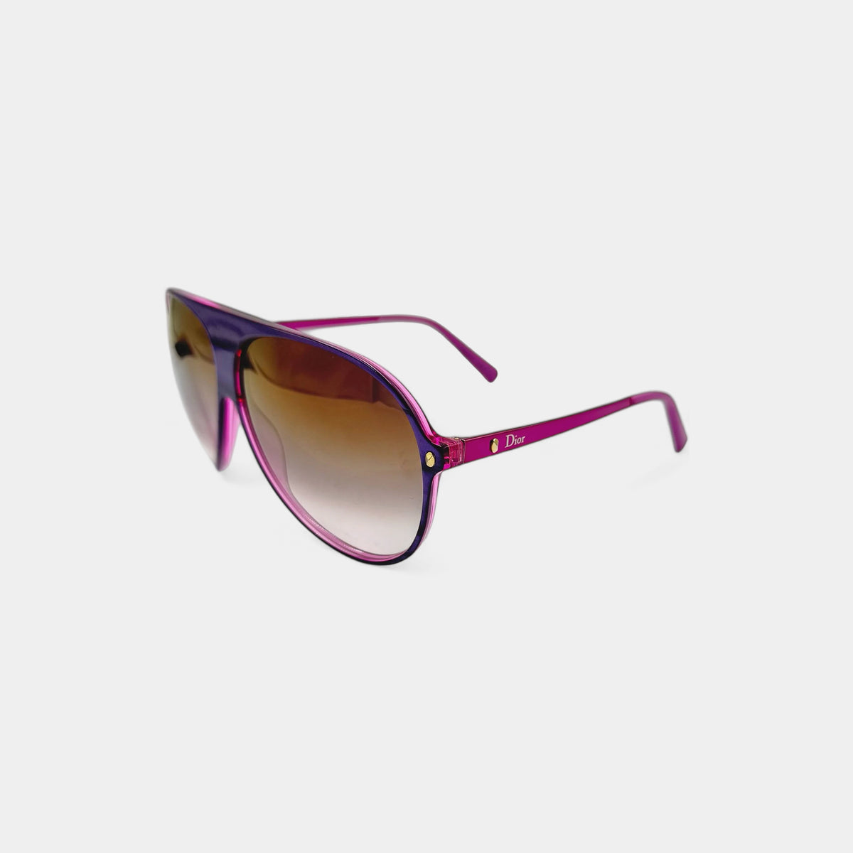 Christian Dior 2000s Magenta Pink Aviator Sunglasses