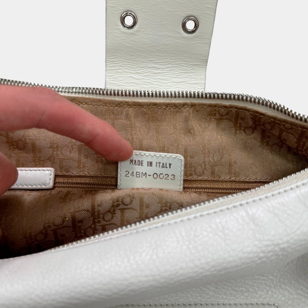Dior by John Galliano White Leather Street Chic Hobo Bag