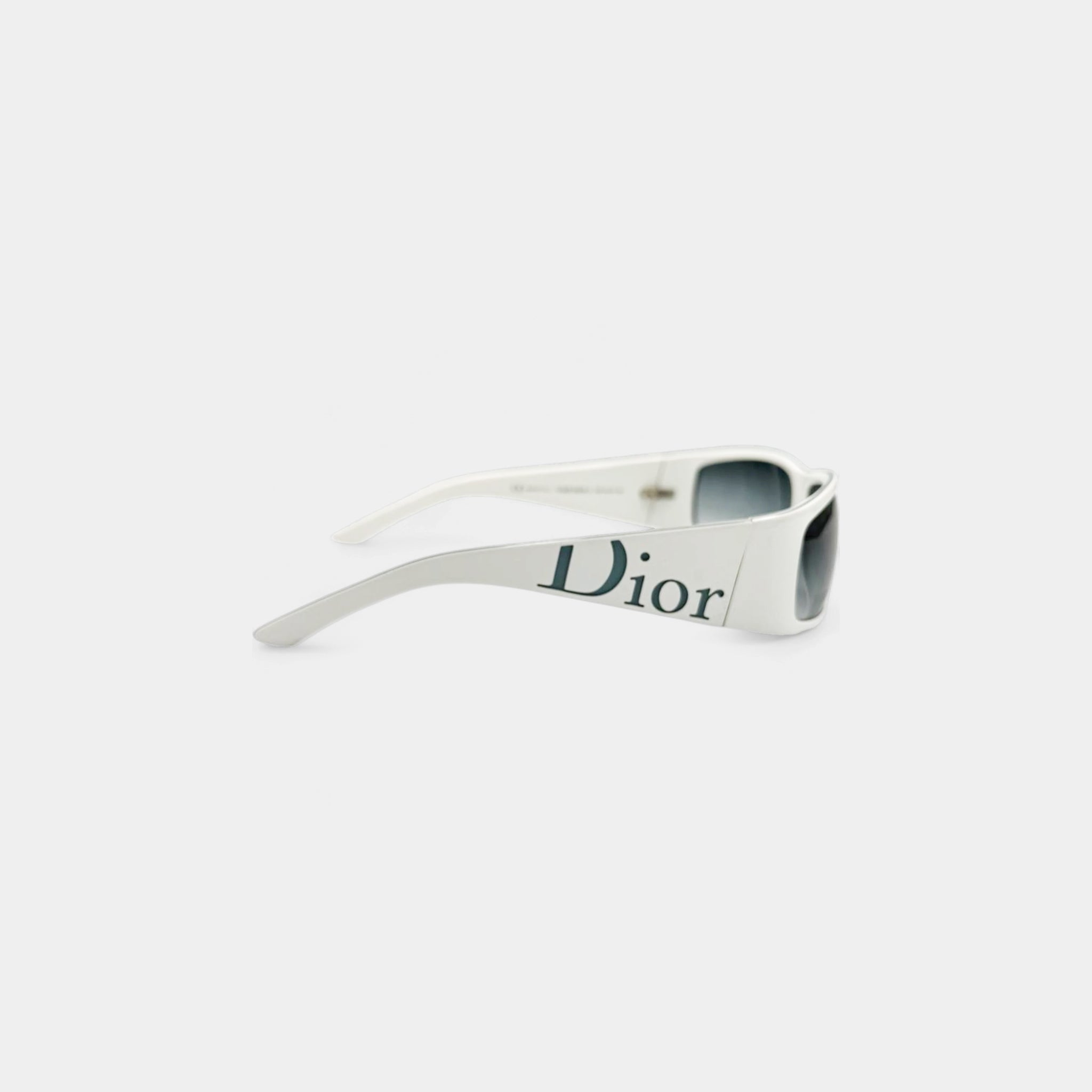 Christian Dior 2002 by Galliano White Ski 1 Wrap Shield Logo Sunglasses