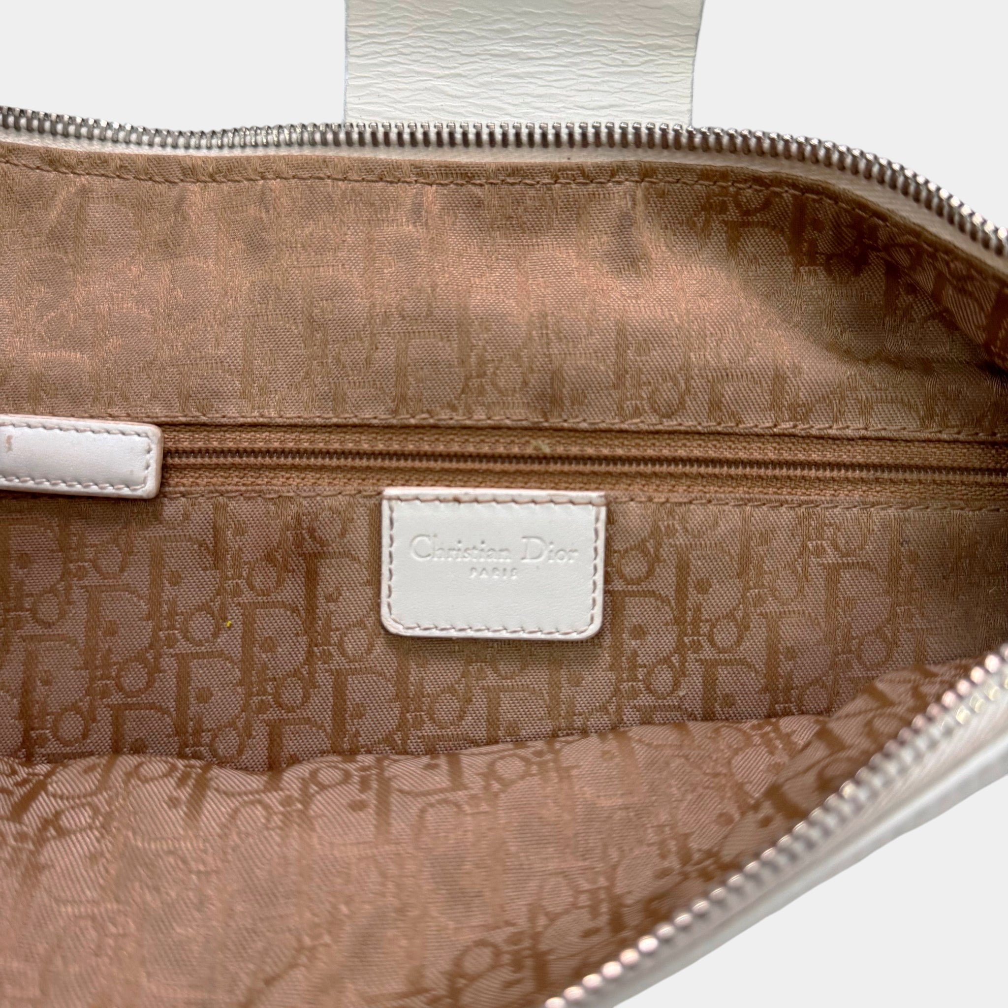 Dior by John Galliano White Leather Street Chic Hobo Bag