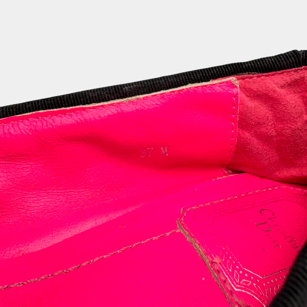 Christian Dior Vintage Pink Cannage Quilted Leather Ballet Flats