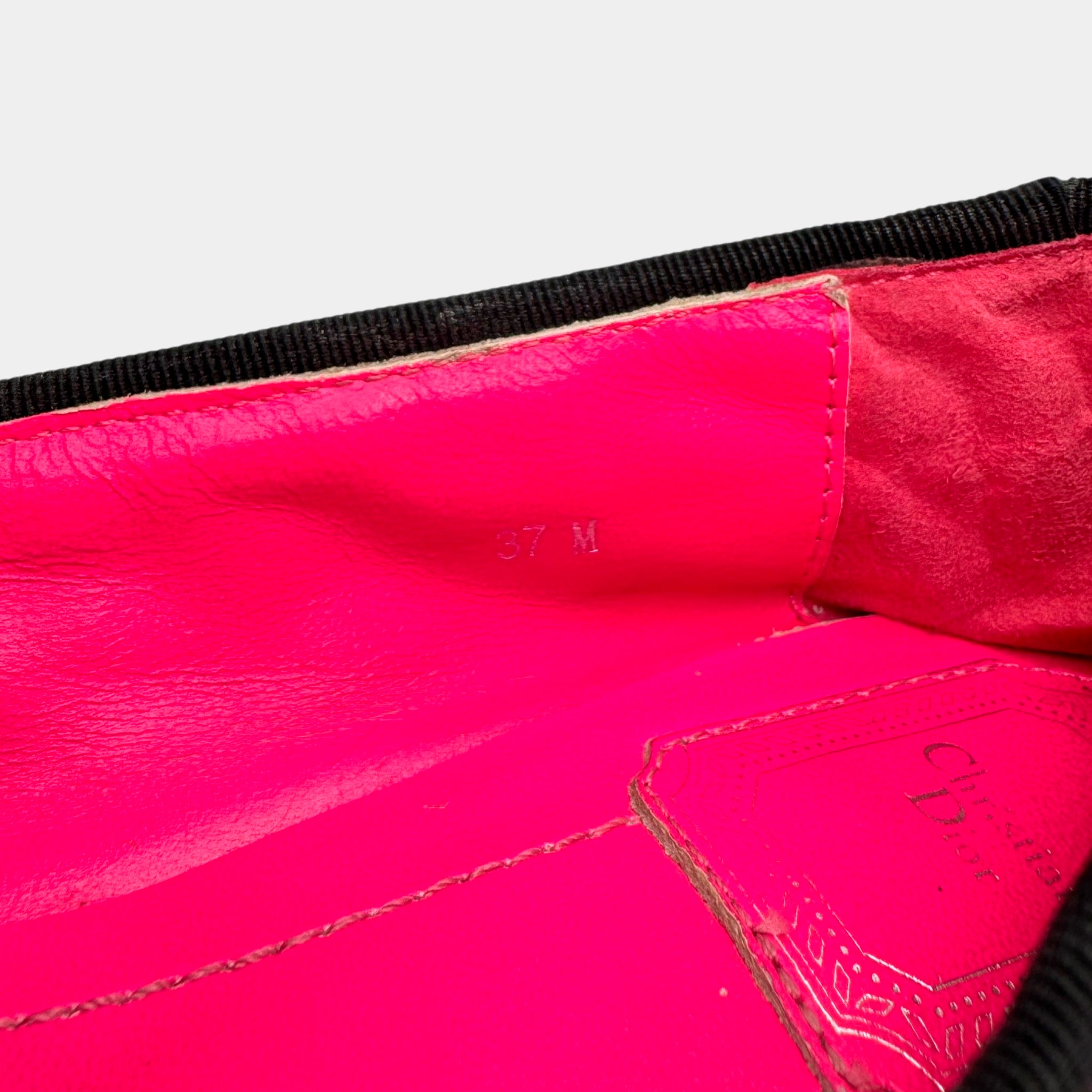 Christian Dior Vintage Pink Cannage Quilted Leather Ballet Flats