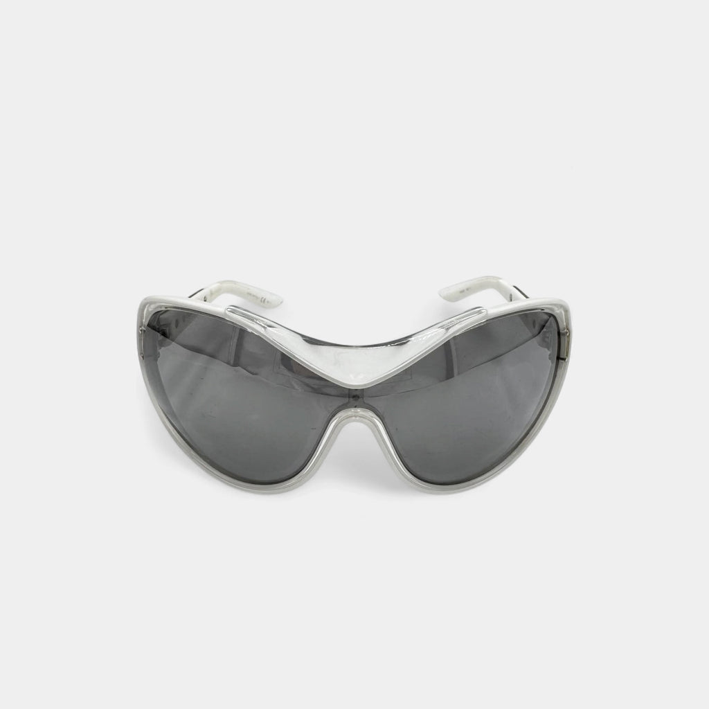 Christian Dior 2000's "Dior Striking" Oversized White Sunglasses