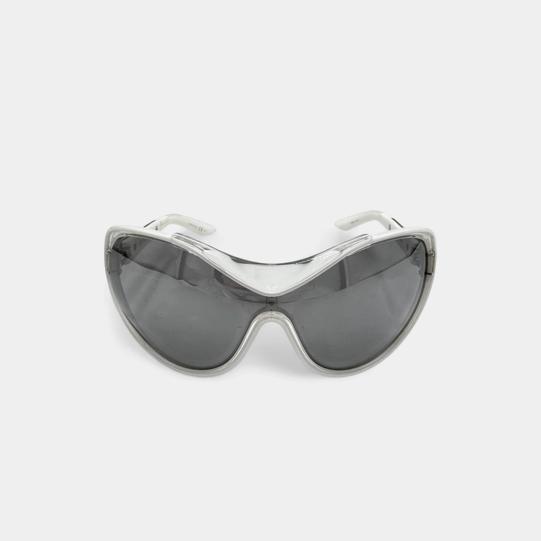 Christian Dior 2000's "Dior Striking" Oversized White Sunglasses